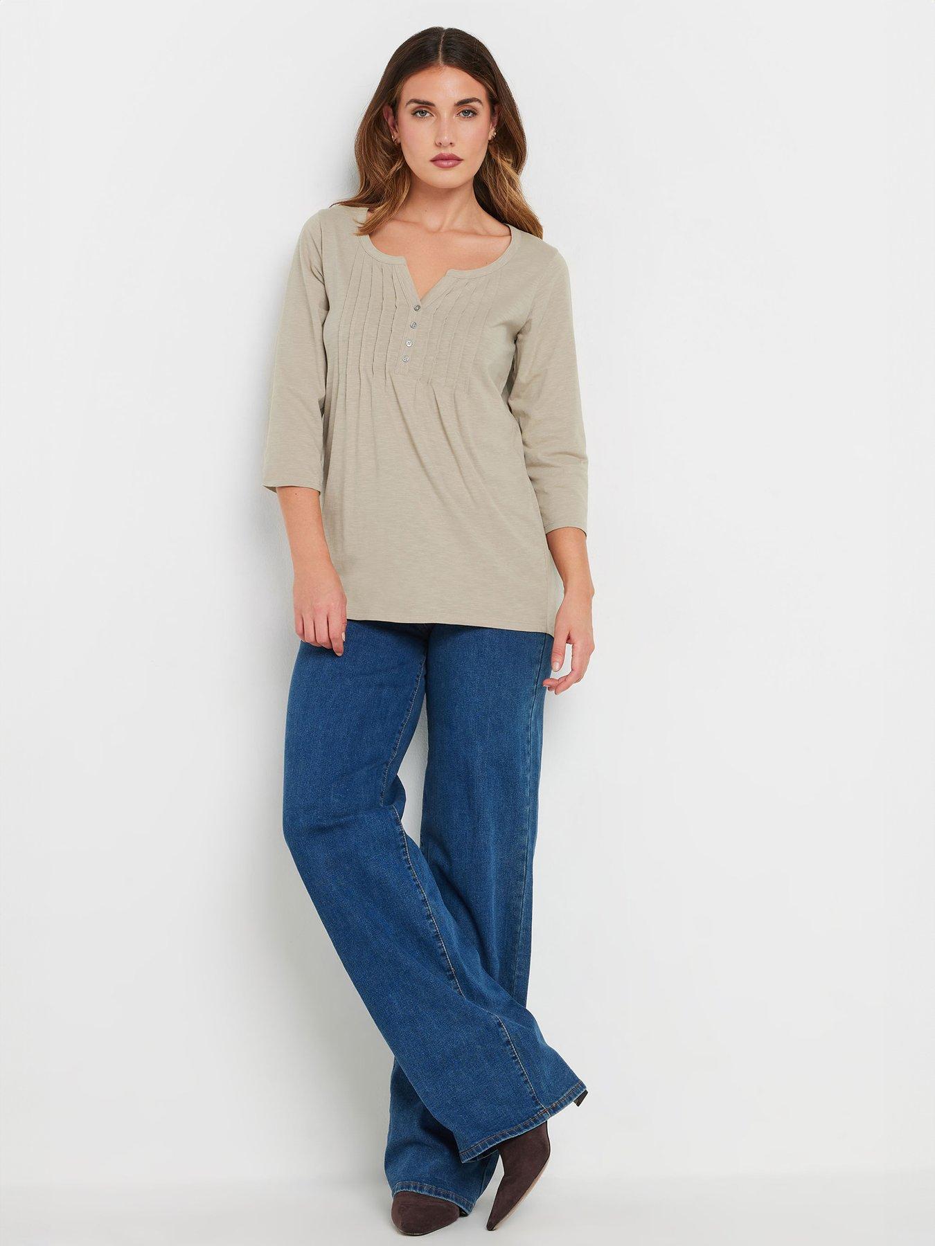 Image 3 of 4 of Long Tall Sally Tall 2 Pack Pintuck Henley Top