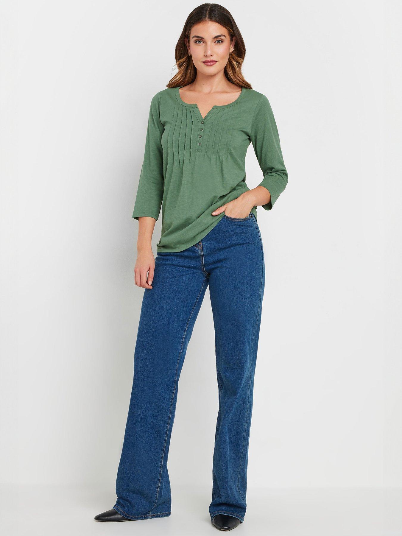 Image 4 of 4 of Long Tall Sally Tall 2 Pack Pintuck Henley Top