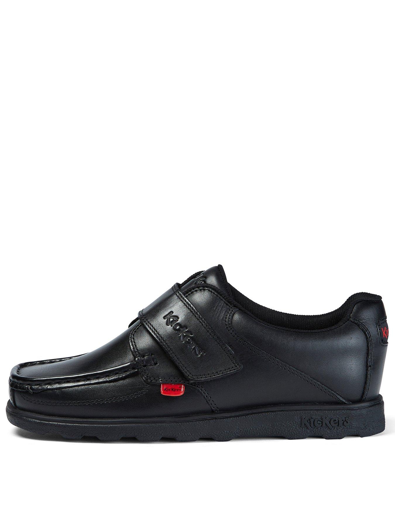 kickers-fragma-single-strap-leather-shoe-black