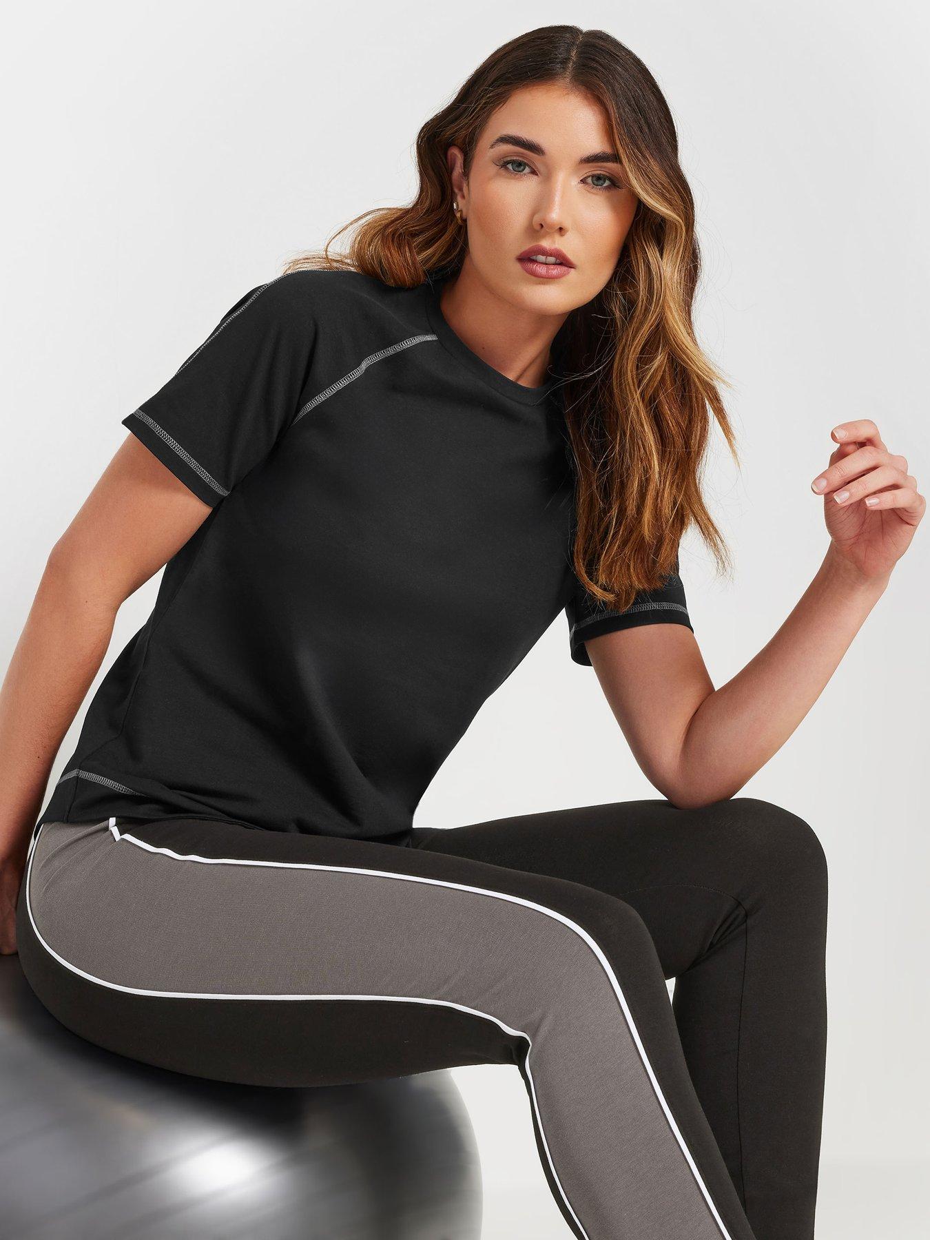 long-tall-sally-active-short-sleeve-curved-hem-t-shirt-black