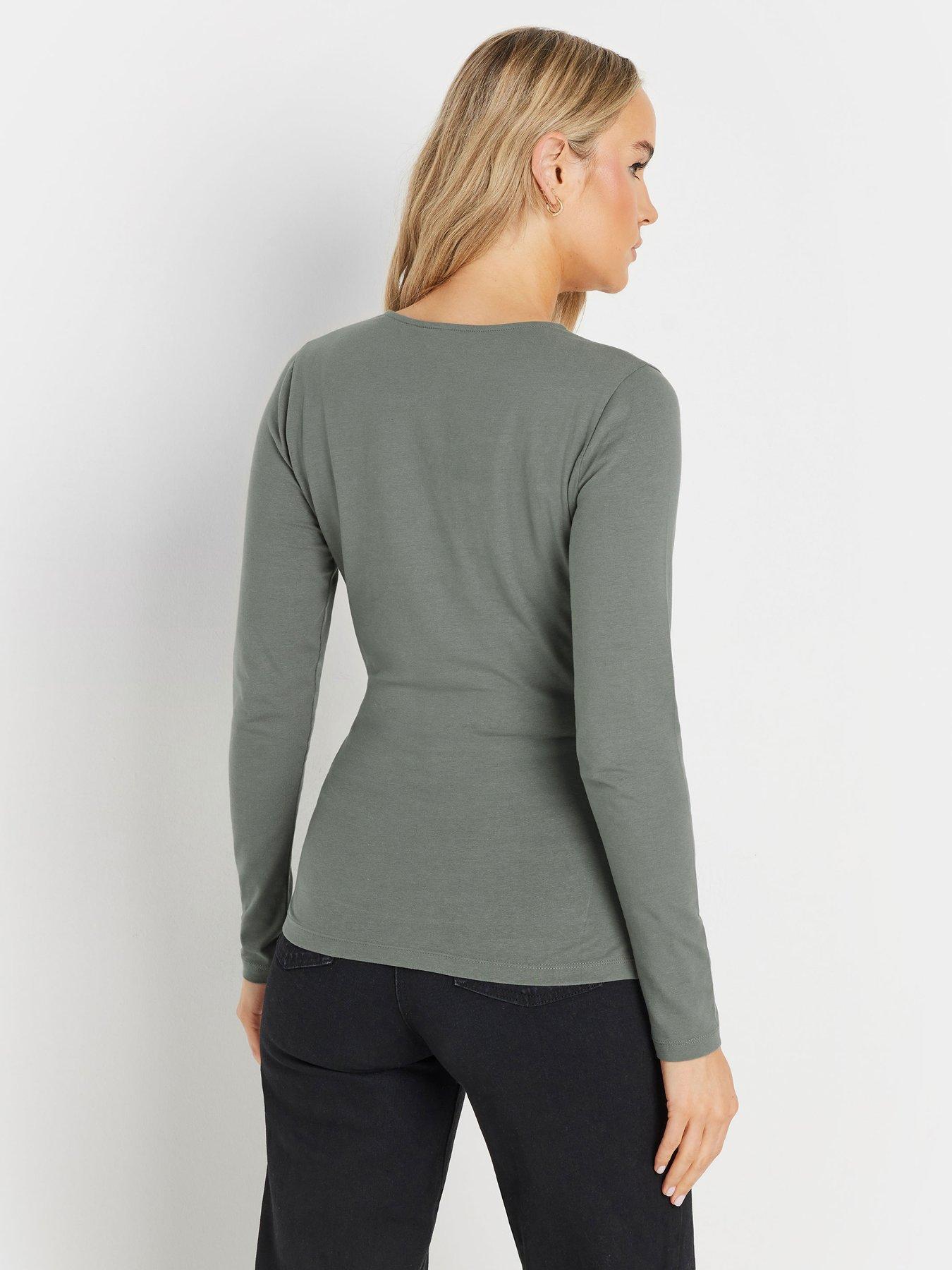 Image 2 of 4 of Long Tall Sally Sleeve Wrap Top - Grey