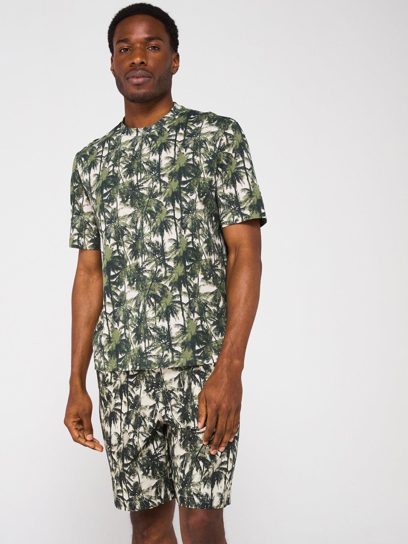 Armani Exchange Palm Print T-Shirt - Dark Multi
