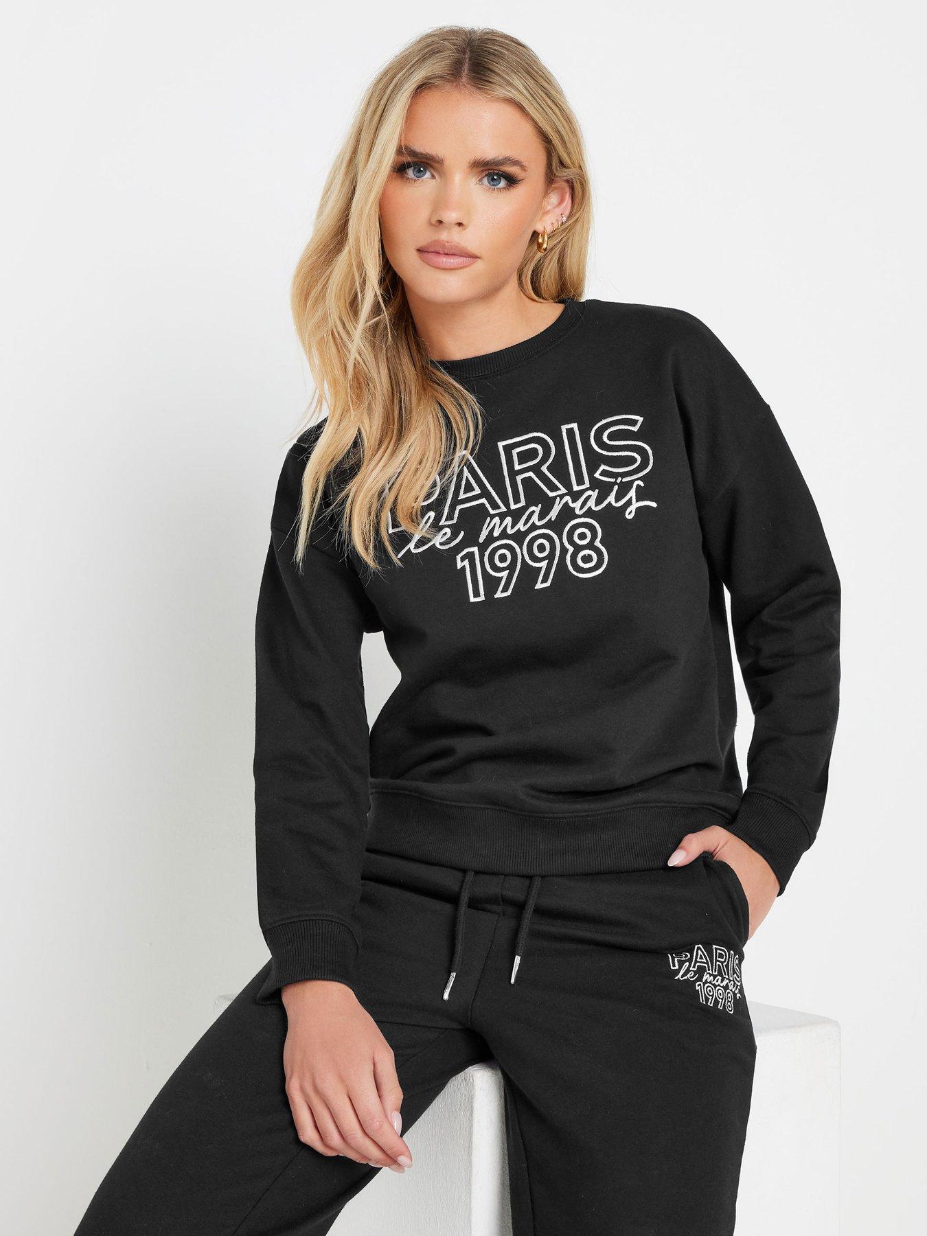 Image 1 of 4 of PixieGirl Petite Paris Sweatshirt - Black