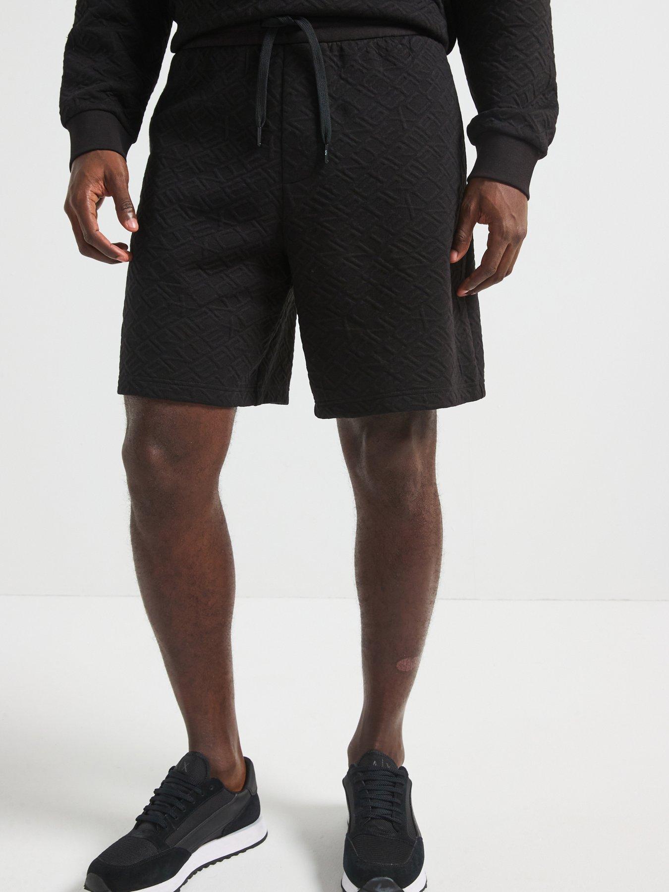 Armani Exchange Armani Exchange Embossed Print Sweatshorts - Black