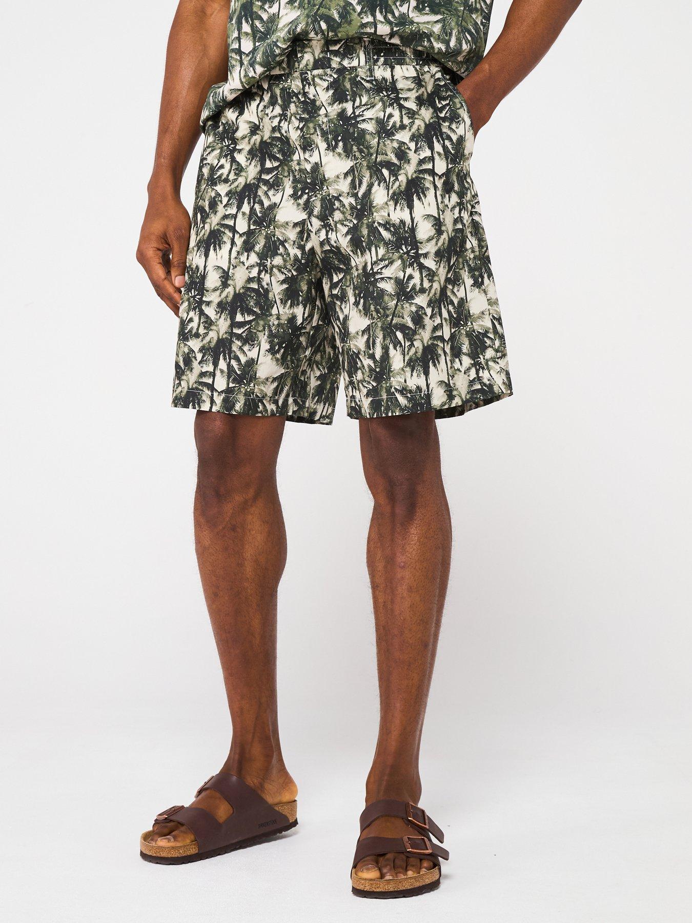 Armani Exchange Palm Print Shorts - Dark Multi