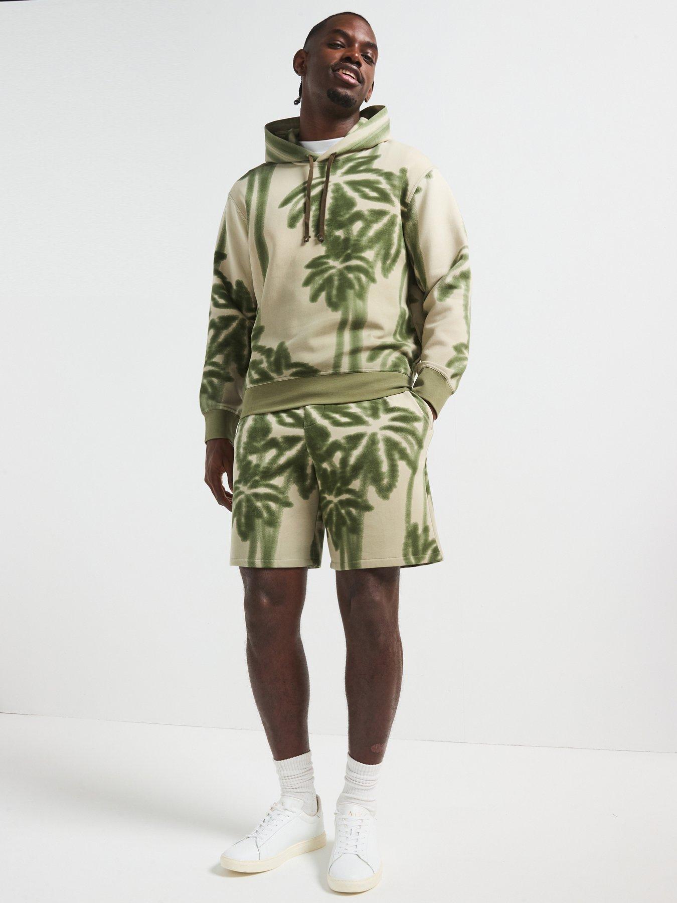 armani-exchange-large-palm-print-sweat-shorts-beigeback