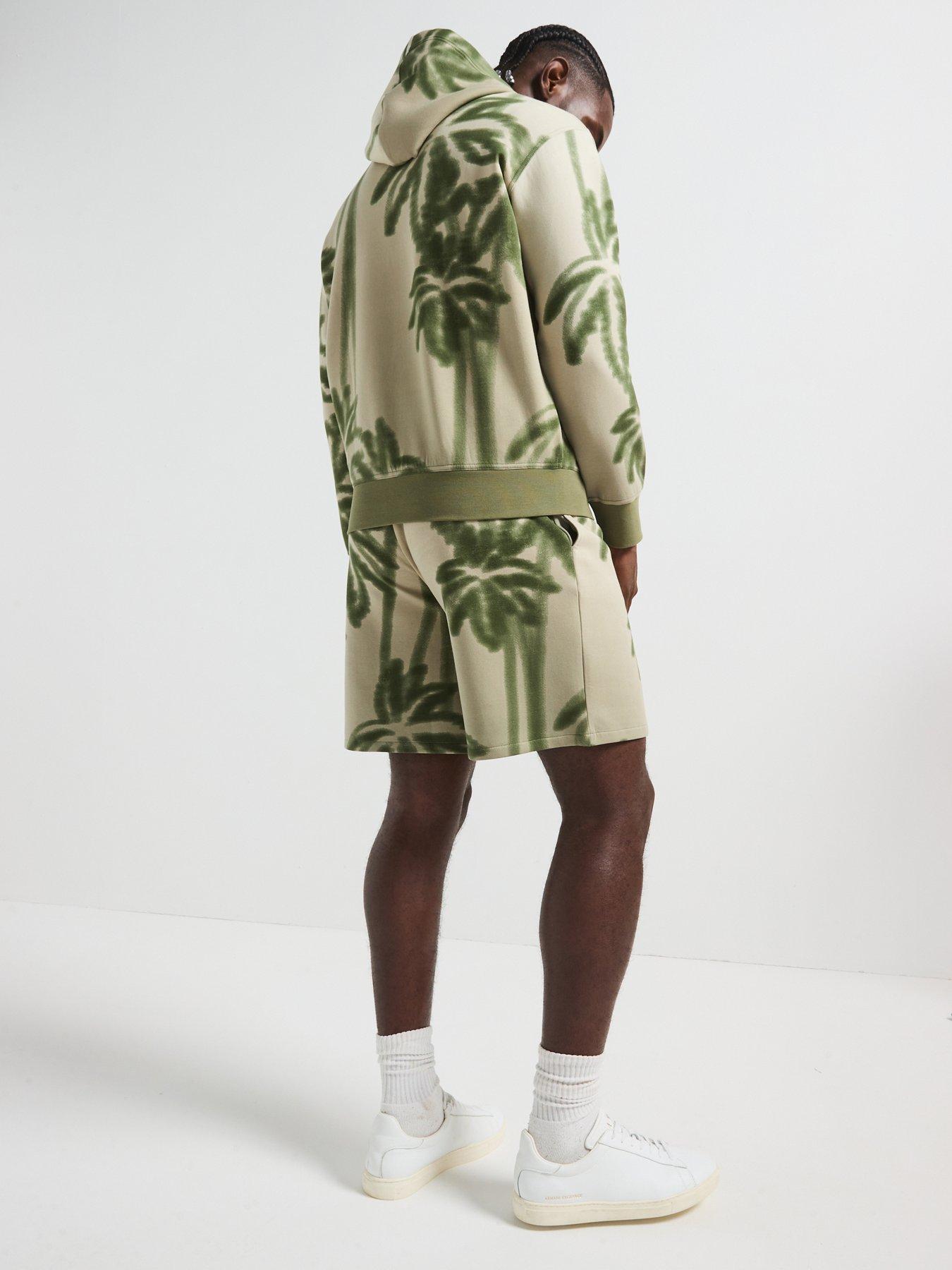 armani-exchange-large-palm-print-sweat-shorts-beigedetail