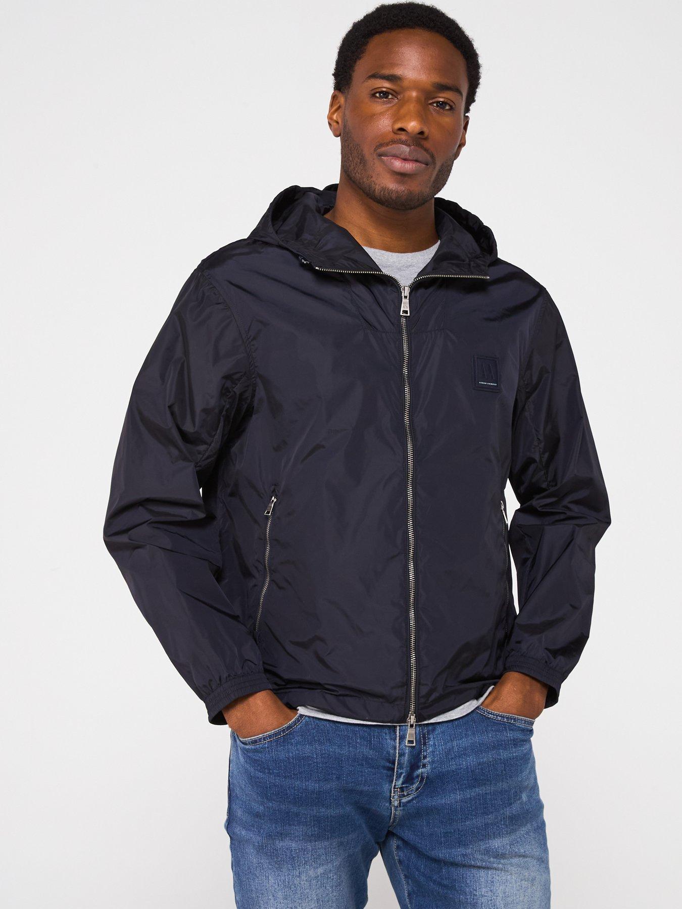 Image 1 of 5 of Armani Exchange Armani Exchange Nylon Winderbreaker Jacket - Navy