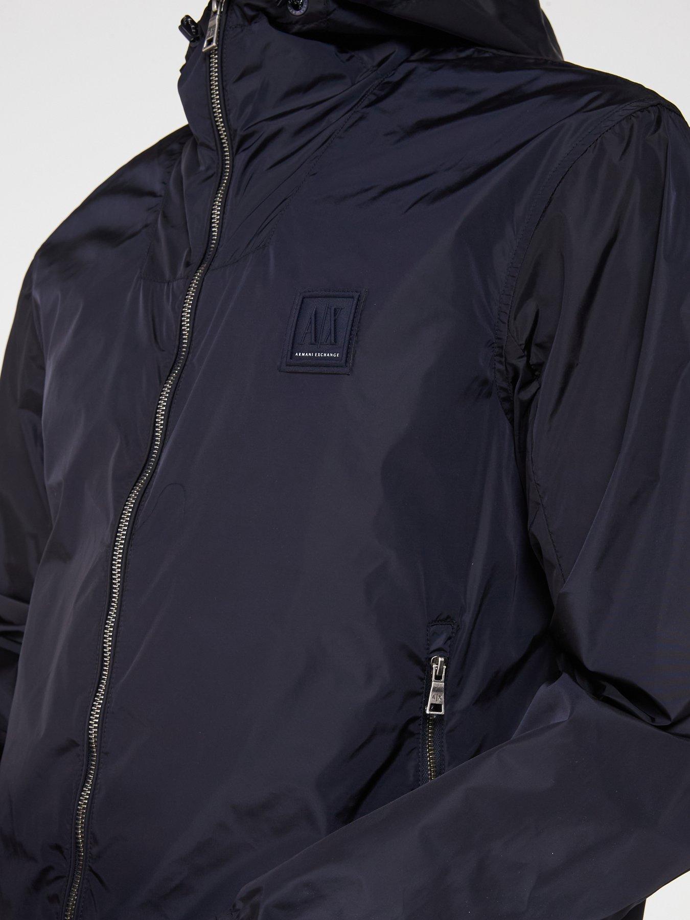 Image 4 of 5 of Armani Exchange Armani Exchange Nylon Winderbreaker Jacket - Navy