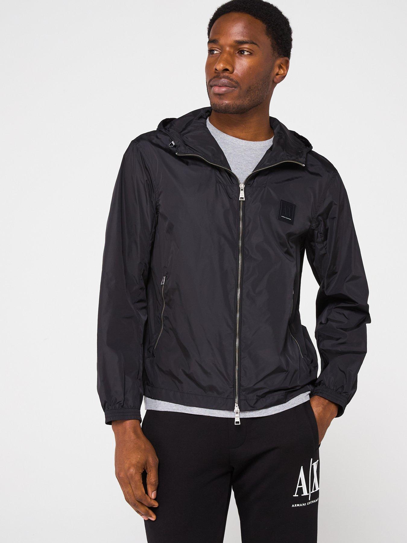 armani-exchange-nylon-winderbreaker-jacket-blackfront