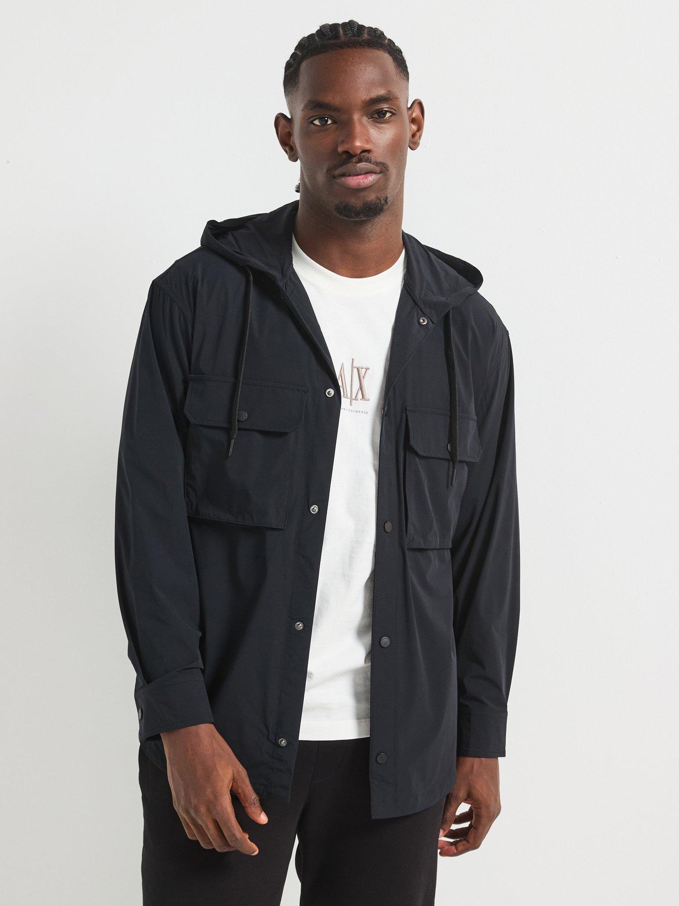Image 1 of 5 of Armani Exchange Technical Nylon Parka - Black