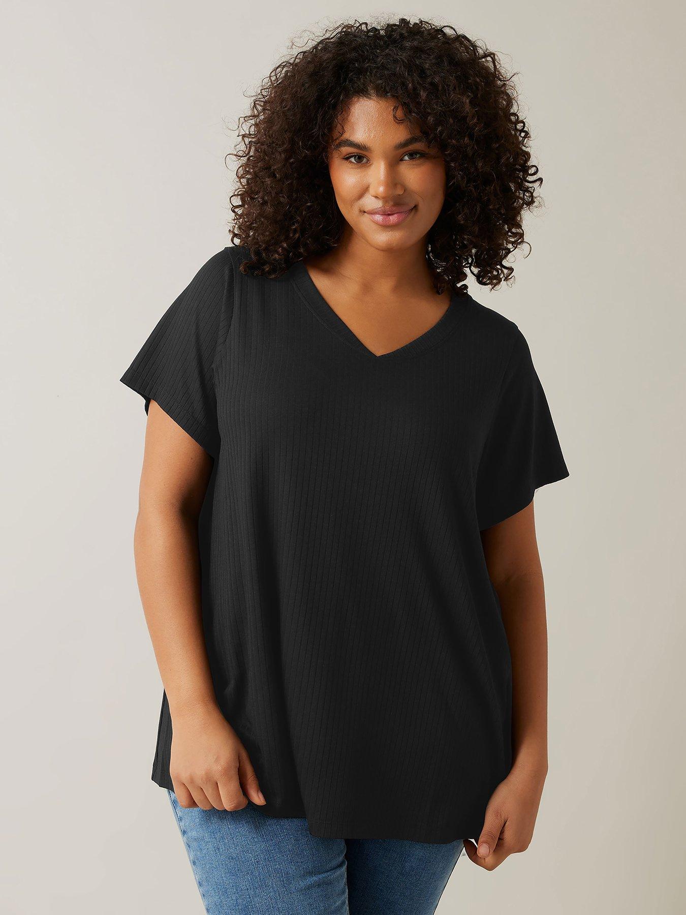 Image of Evans Short Sleeve Modal Ribbed T-Shirt - Black