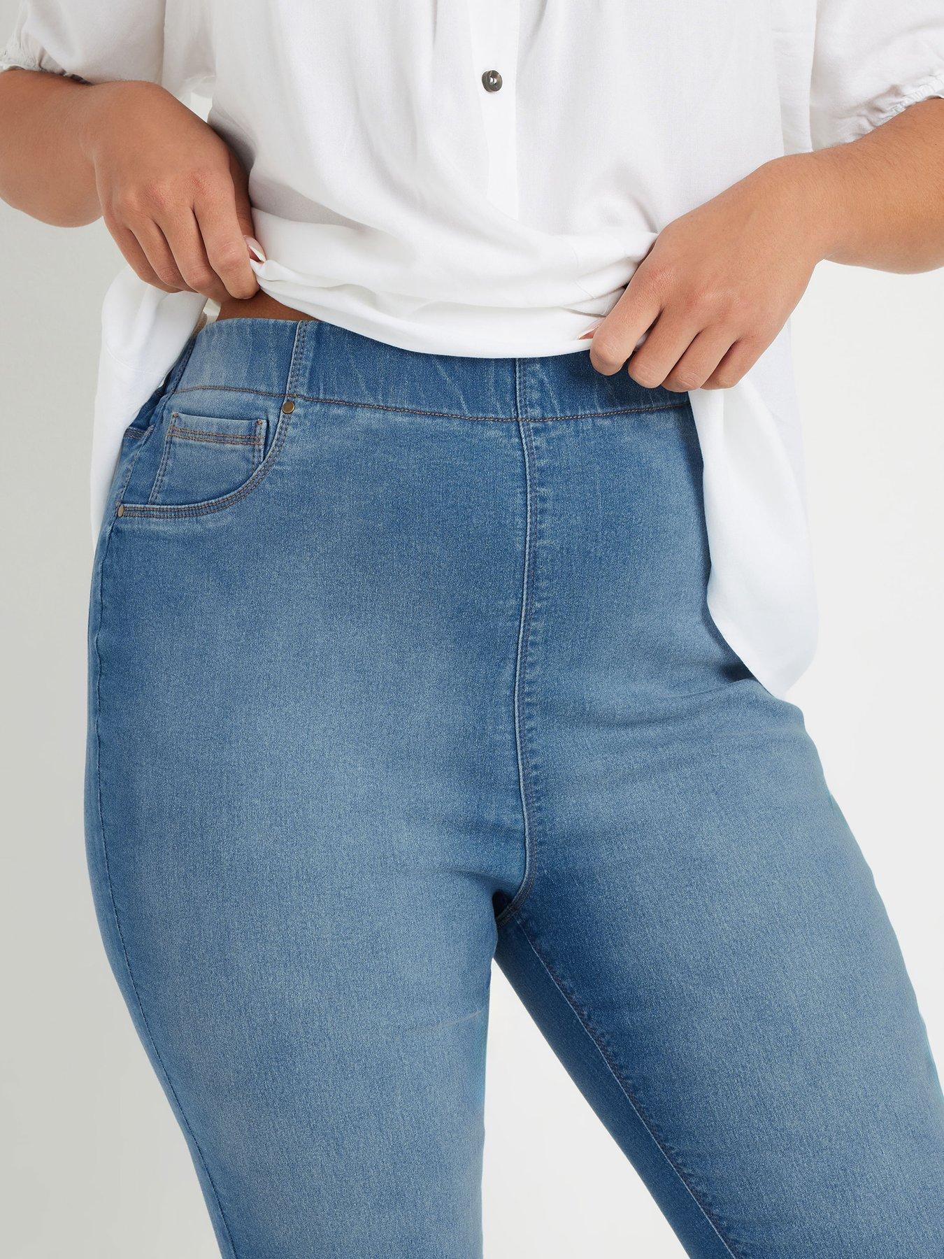 Image 4 of 4 of Yours Curve Crop Jenny Jegging - Blue