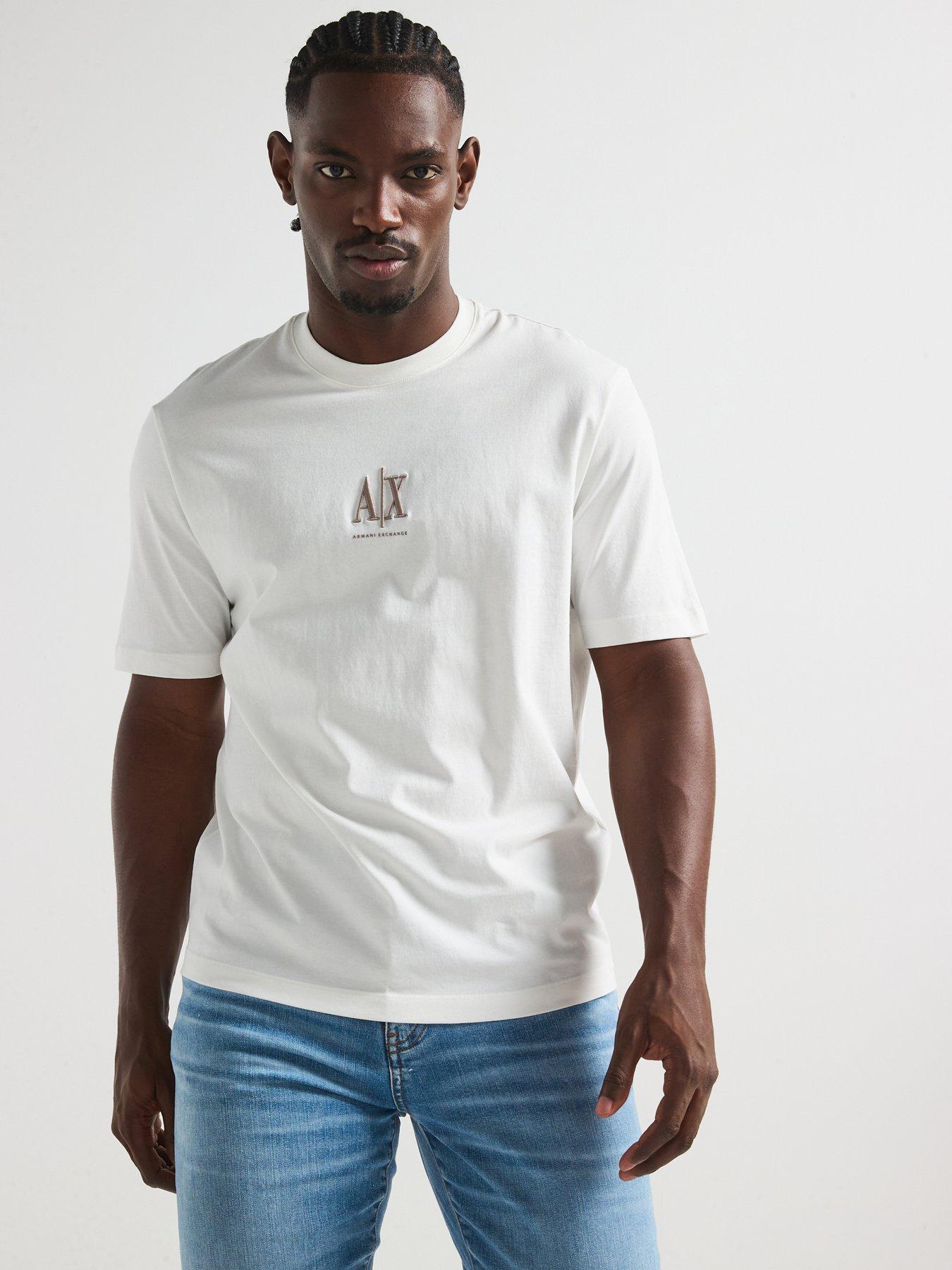 Image 1 of 5 of Armani Exchange Icon Project Crew Neck T-Shirt - Off White
