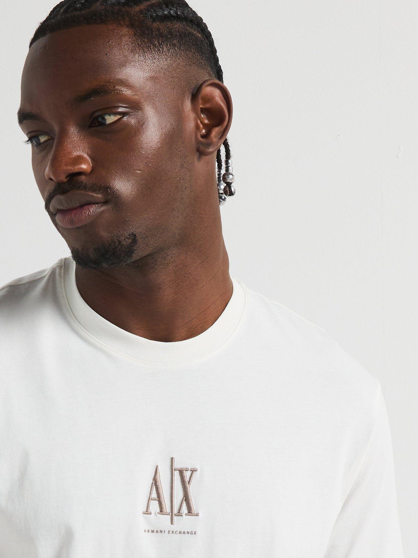 Image 4 of 5 of Armani Exchange Icon Project Crew Neck T-Shirt - Off White