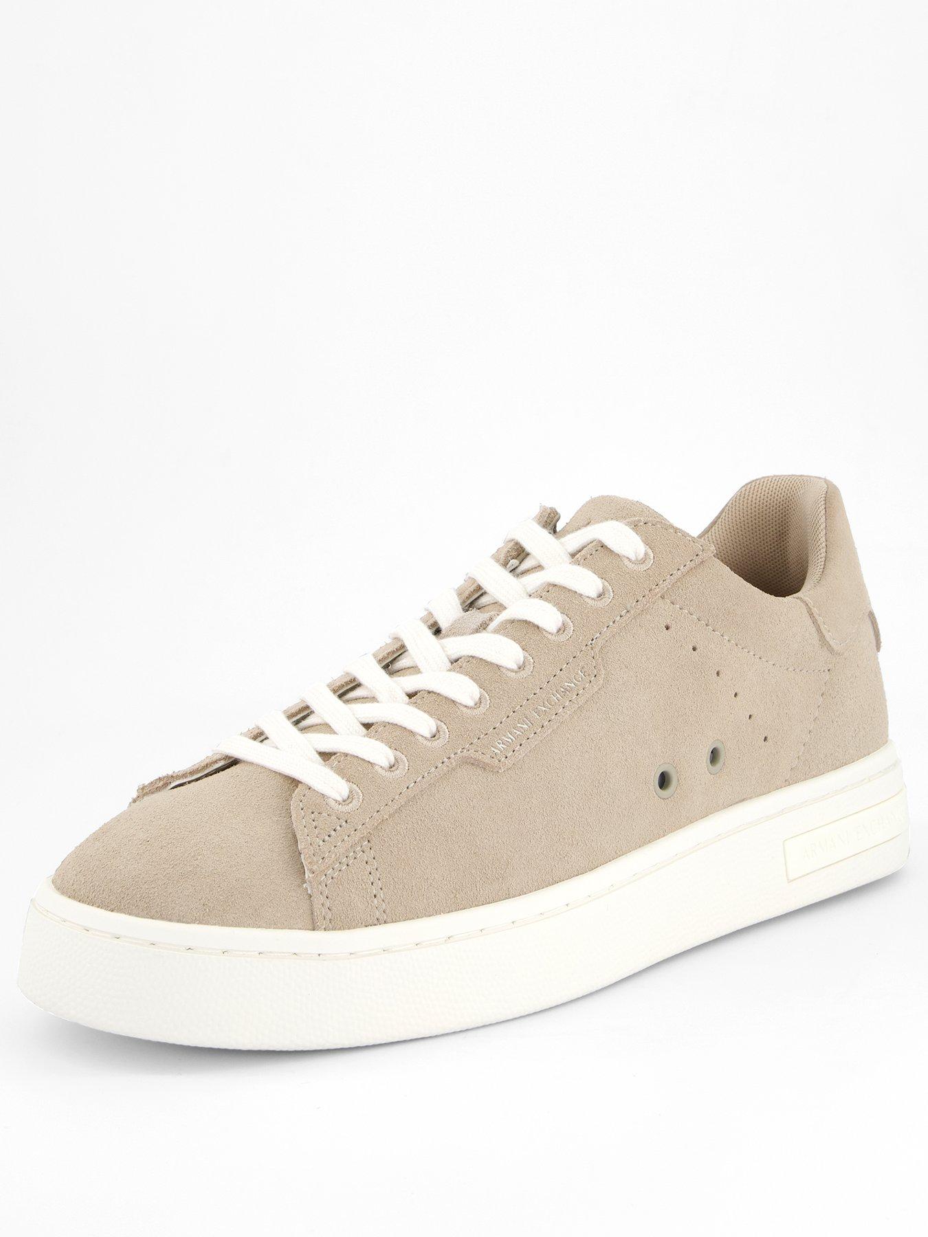 Image 2 of 6 of Armani Exchange Suede Cupsole Trainers - Natural