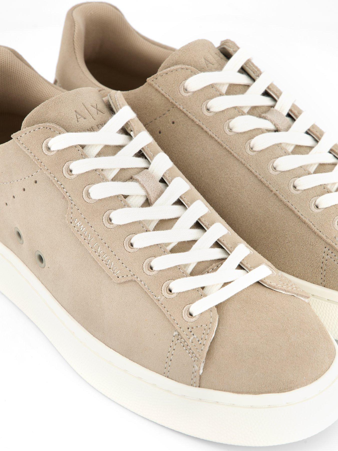 Image 4 of 6 of Armani Exchange Suede Cupsole Trainers - Natural