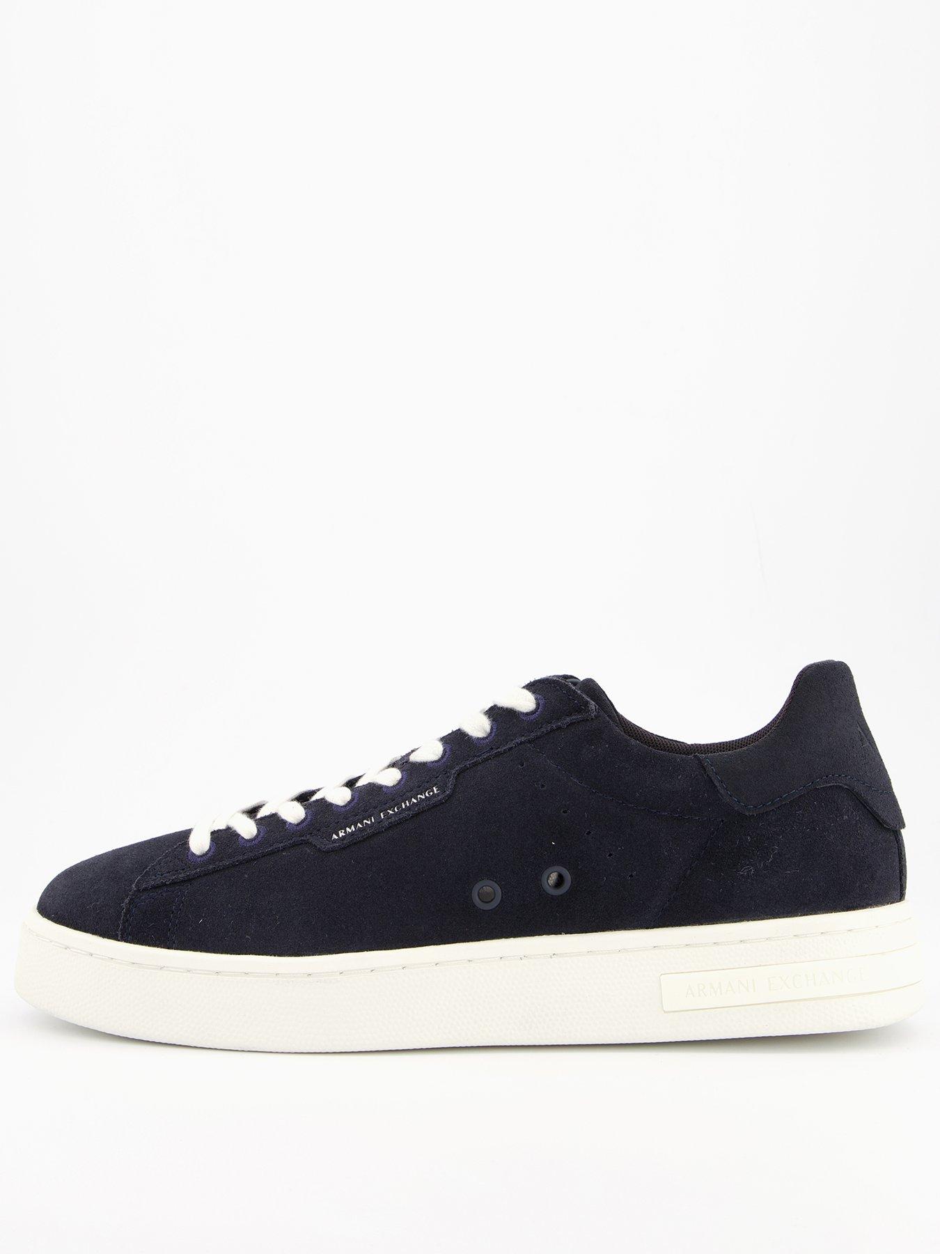 Image 1 of 6 of Armani Exchange Suede Cupsole Trainers - Navy