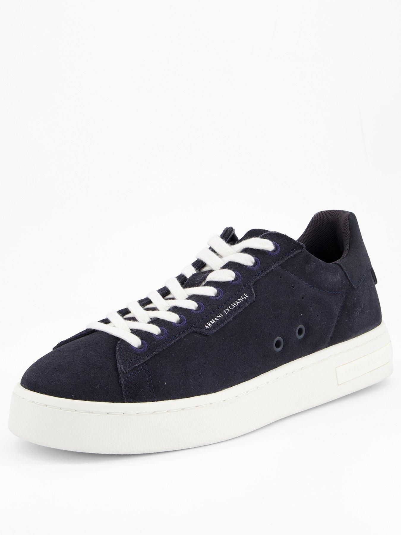 Image 2 of 6 of Armani Exchange Suede Cupsole Trainers - Navy