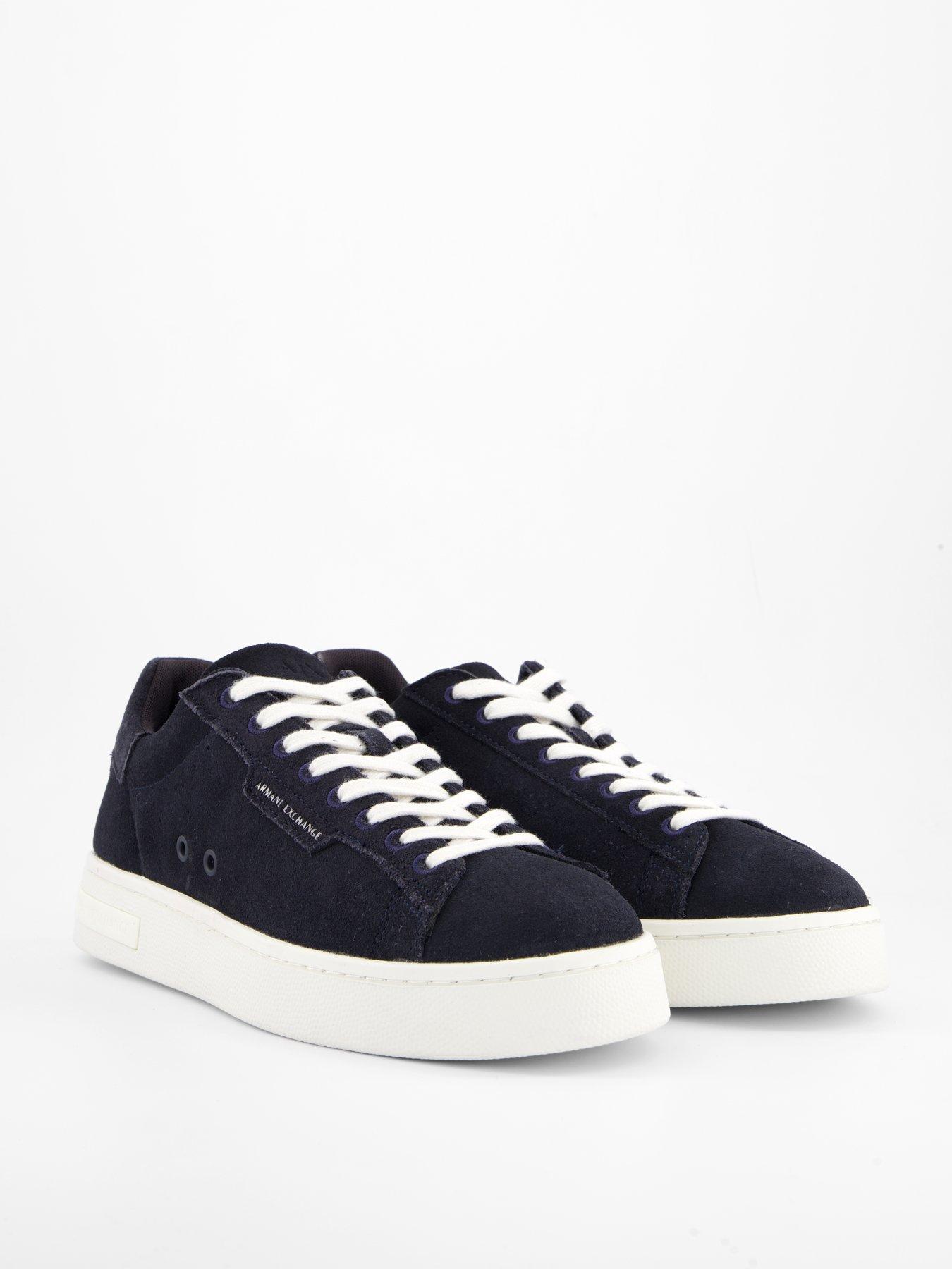 Image 5 of 6 of Armani Exchange Suede Cupsole Trainers - Navy
