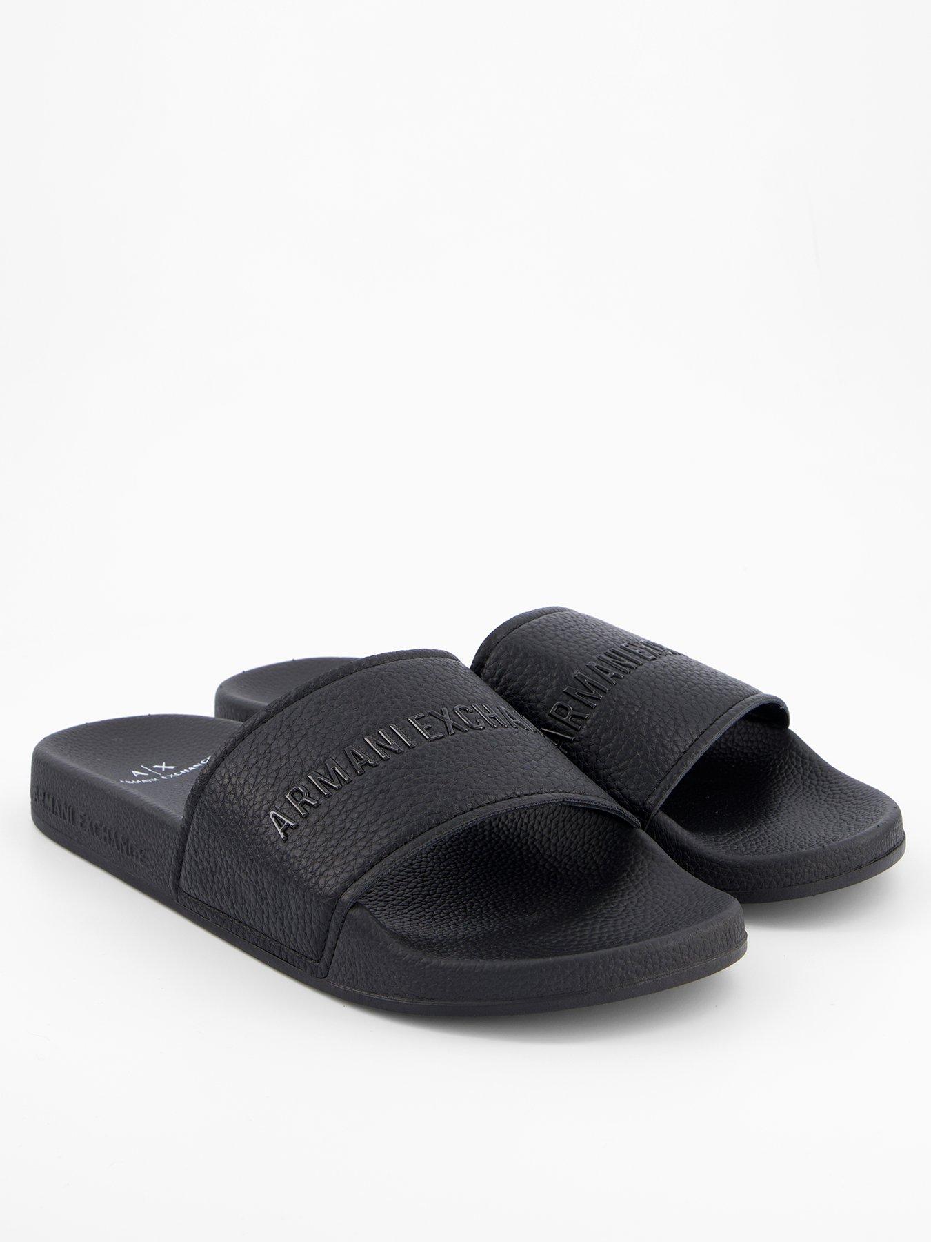 Image of Armani Exchange Sliders - Black