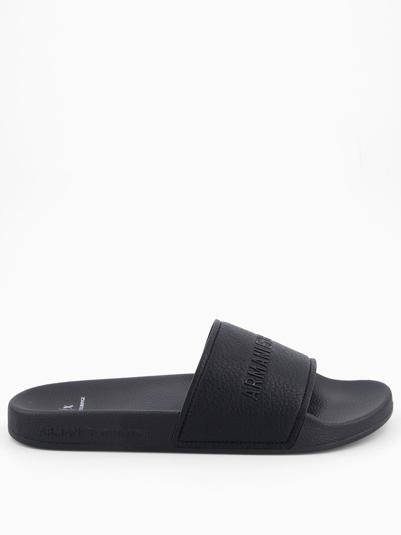 armani-exchange-sliders-blackstillFront