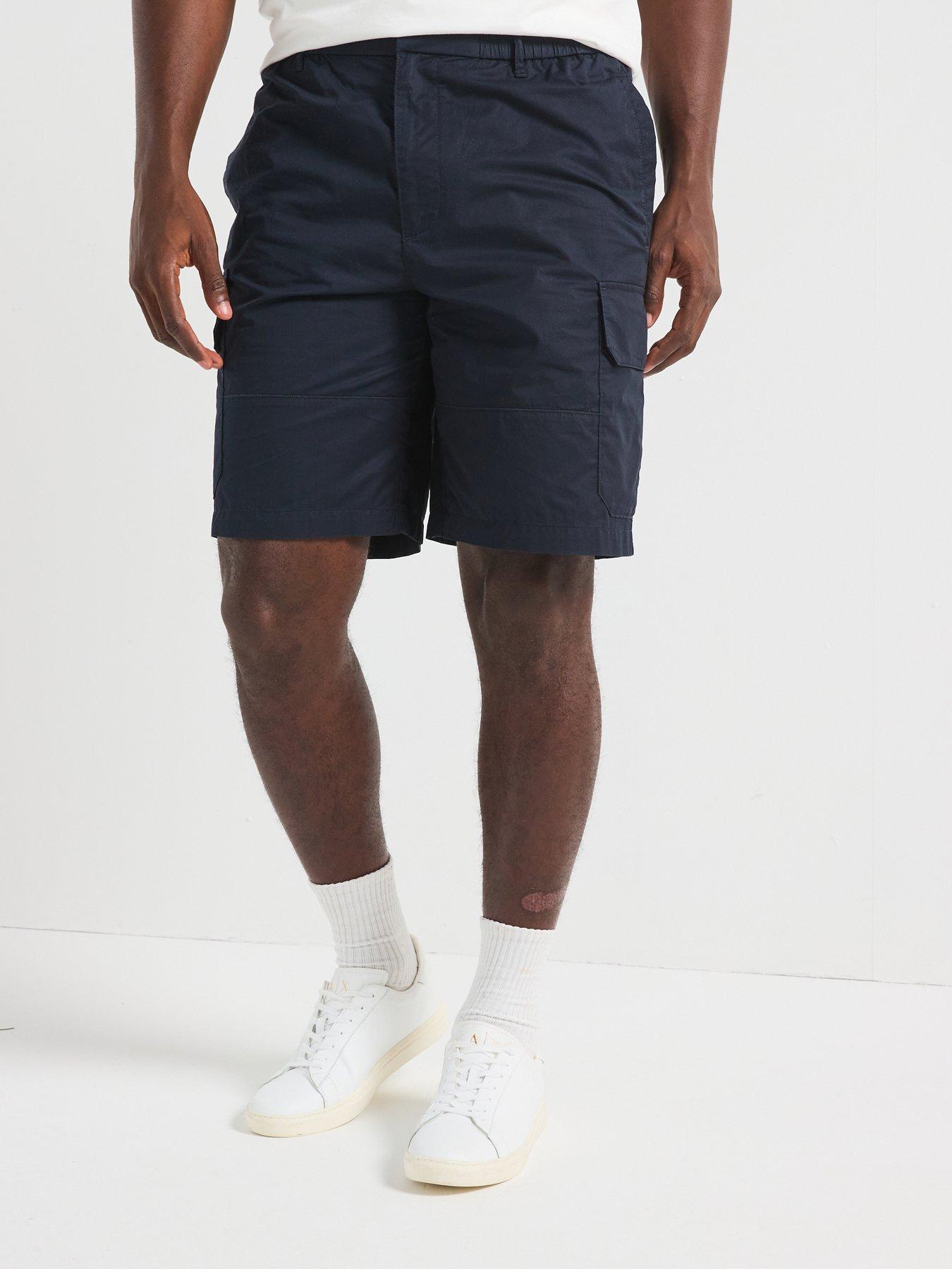 Image 1 of 5 of Armani Exchange Armani Exchange Cargo Shorts - Navy