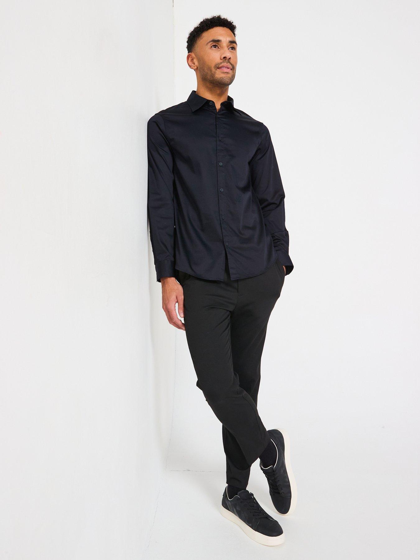 Image 3 of 6 of Armani Exchange Icon Stretch Cotton Shirt - Navy