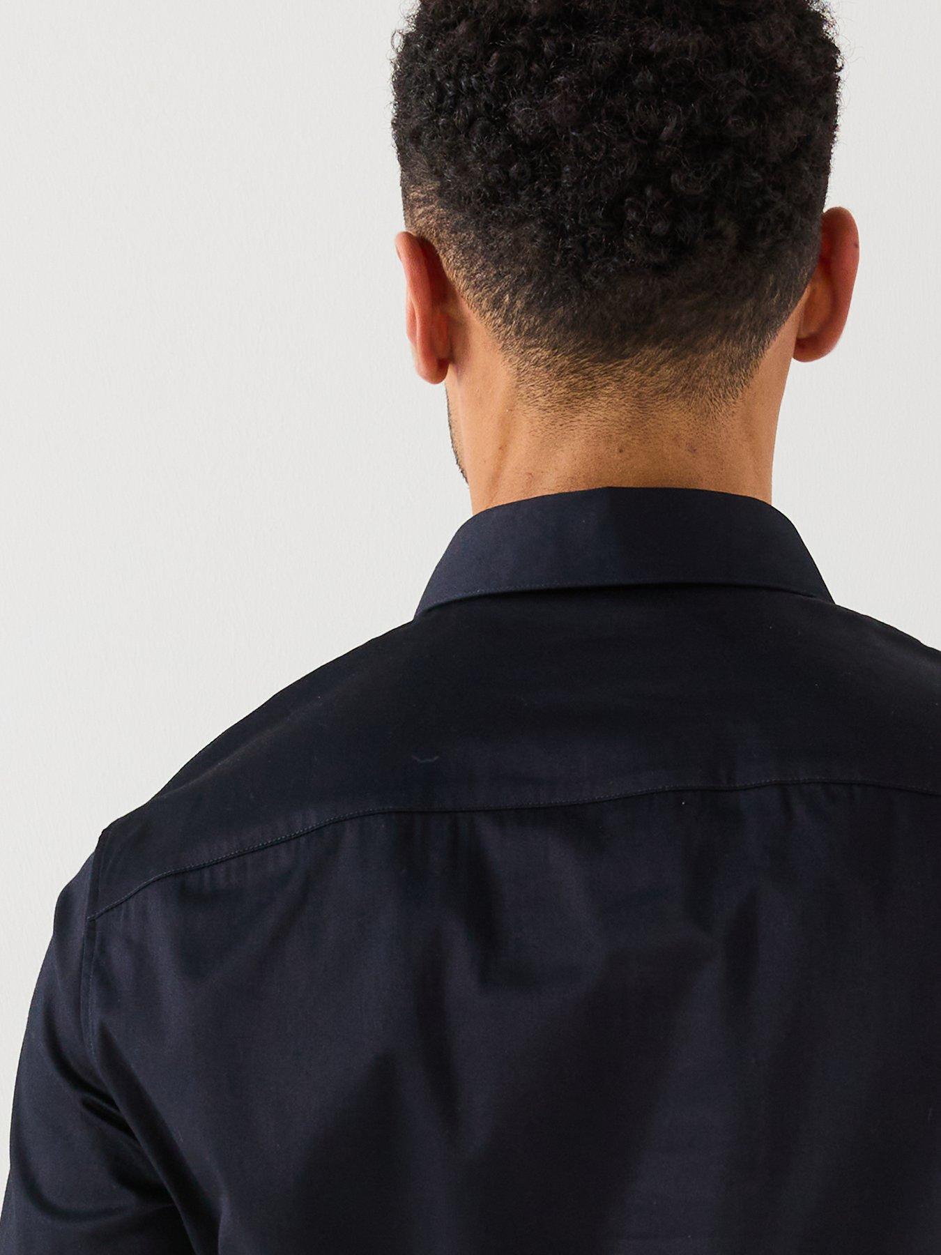 Image 5 of 6 of Armani Exchange Icon Stretch Cotton Shirt - Navy