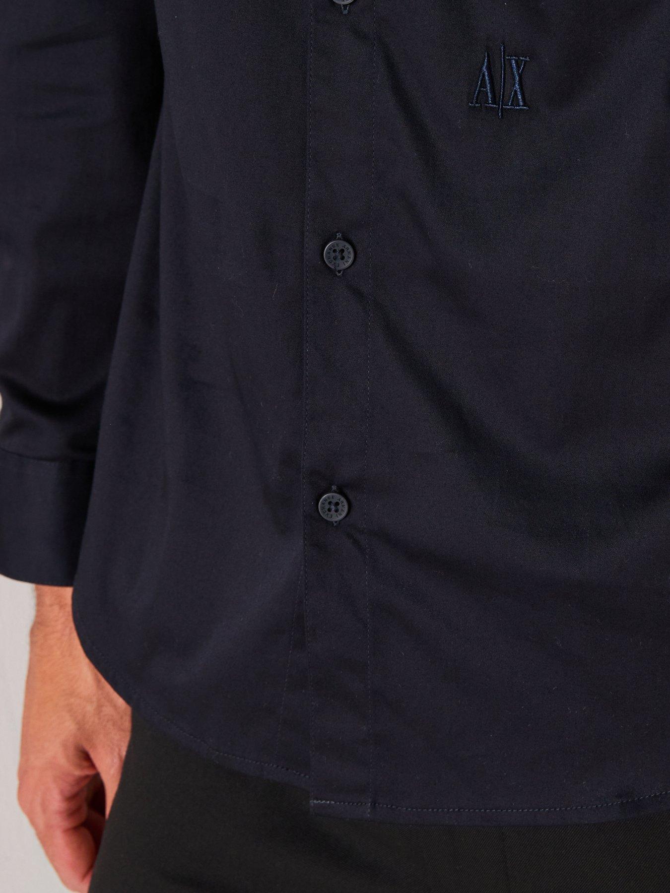 Image 6 of 6 of Armani Exchange Icon Stretch Cotton Shirt - Navy