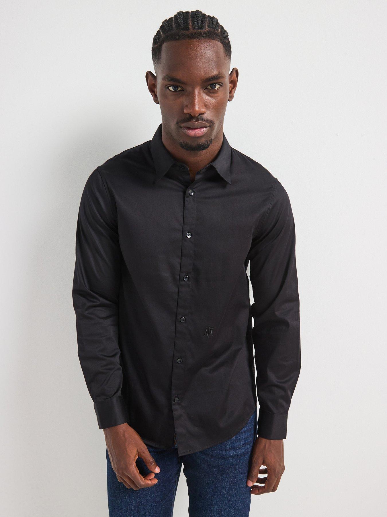 armani-exchange-icon-stretch-cotton-shirt-black