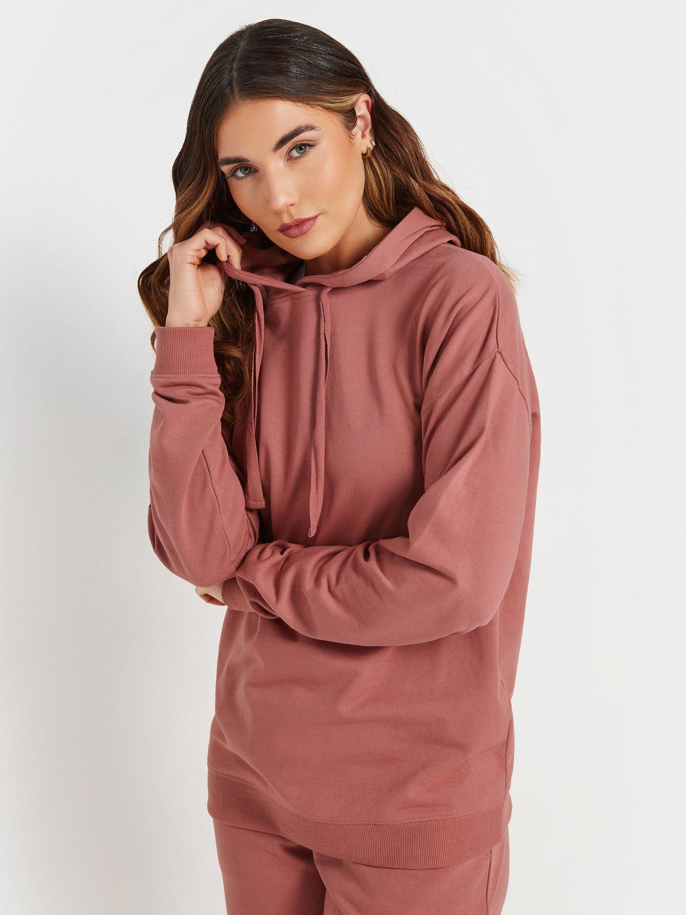 long-tall-sally-tall-drop-shoulder-drawcord-hoodie-brownoutfit