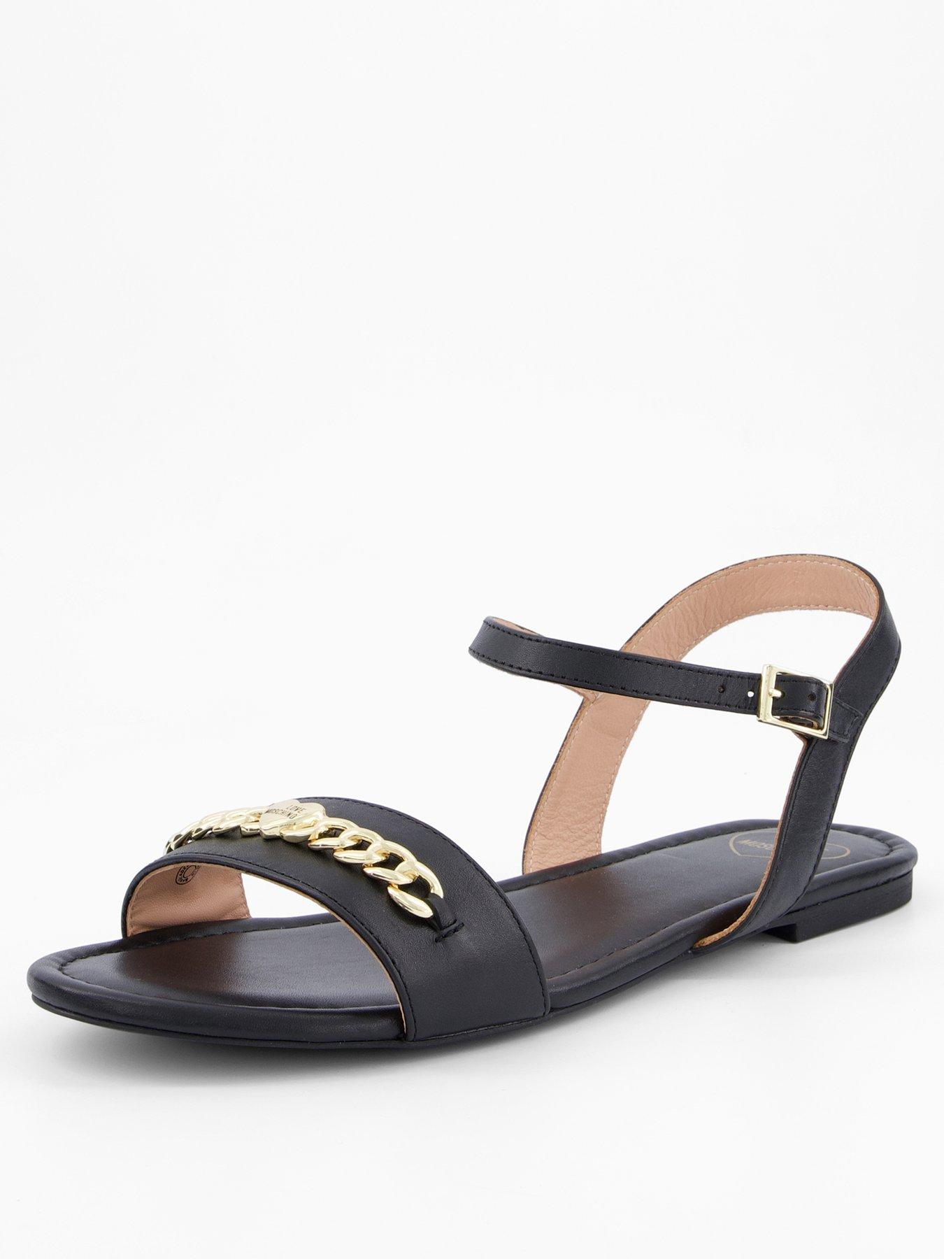 love-moschino-leather-flat-sandals-blackstillFront