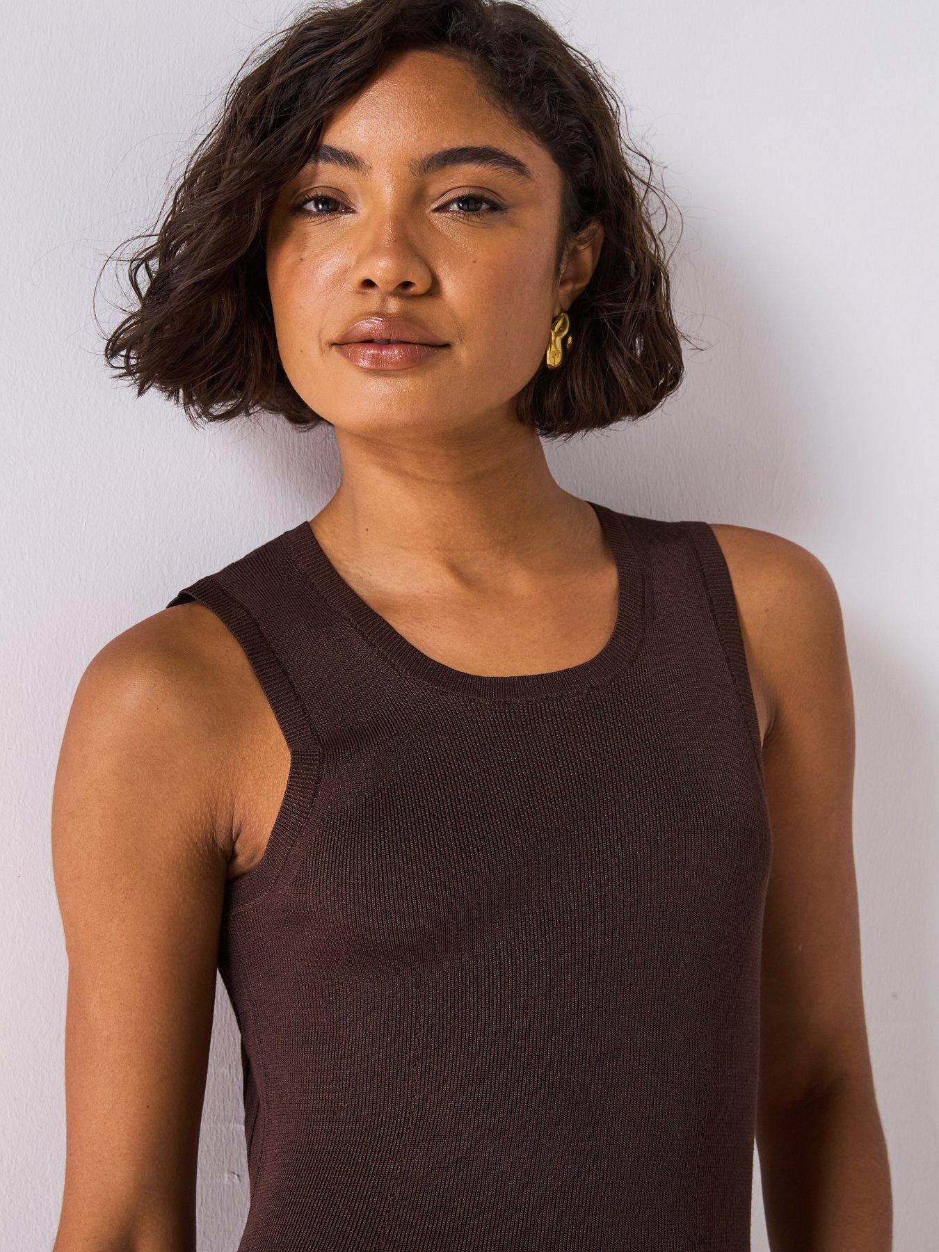 joseph-satin-knit-mix-rib-dress-dark-browndetail
