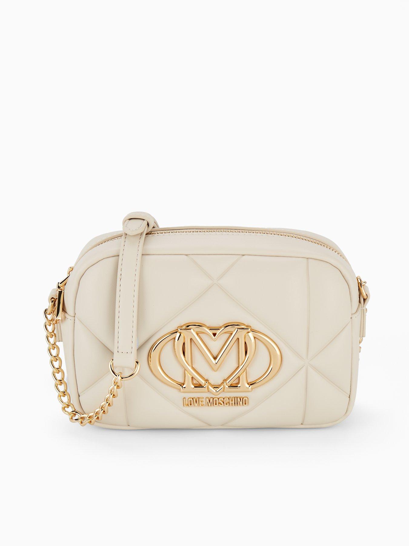 LOVE MOSCHINO Quilted Big Logo Small Bag - Off White