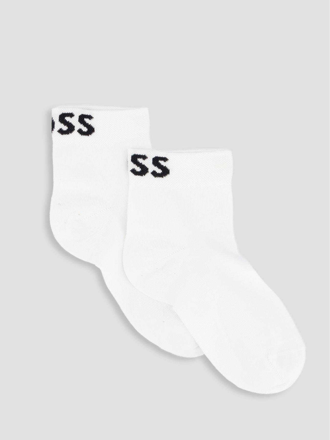 boss-2-pack-logo-ankle-sock-whitefront