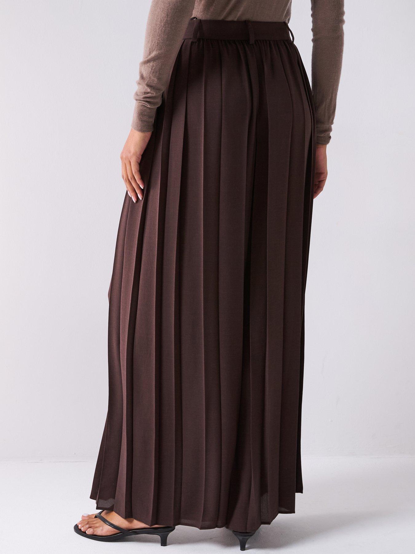 Image 2 of 6 of JOSEPH Plisse Pant - Dark Brown