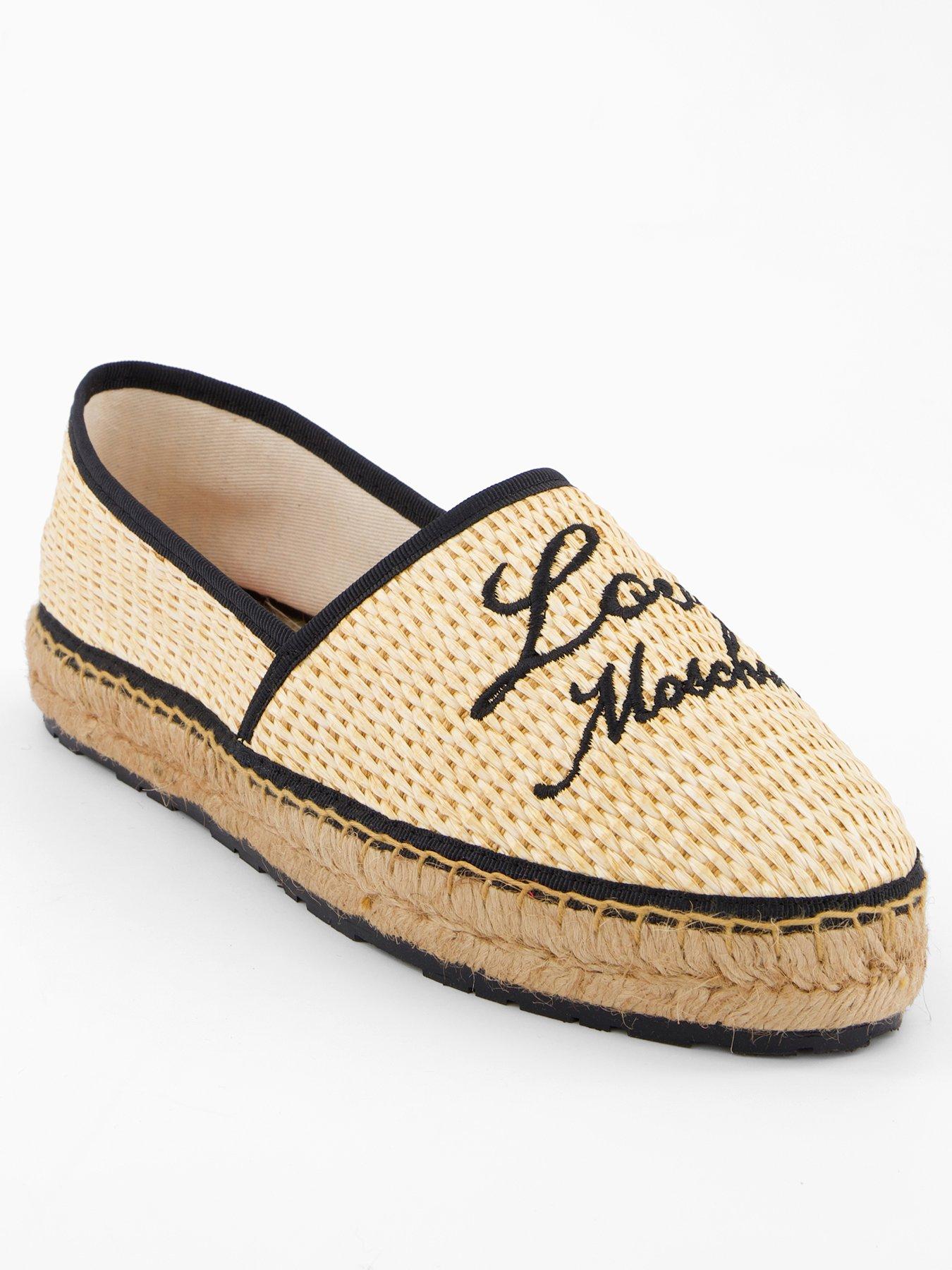 undefined Logo Straw Espadrille - Natural/Black