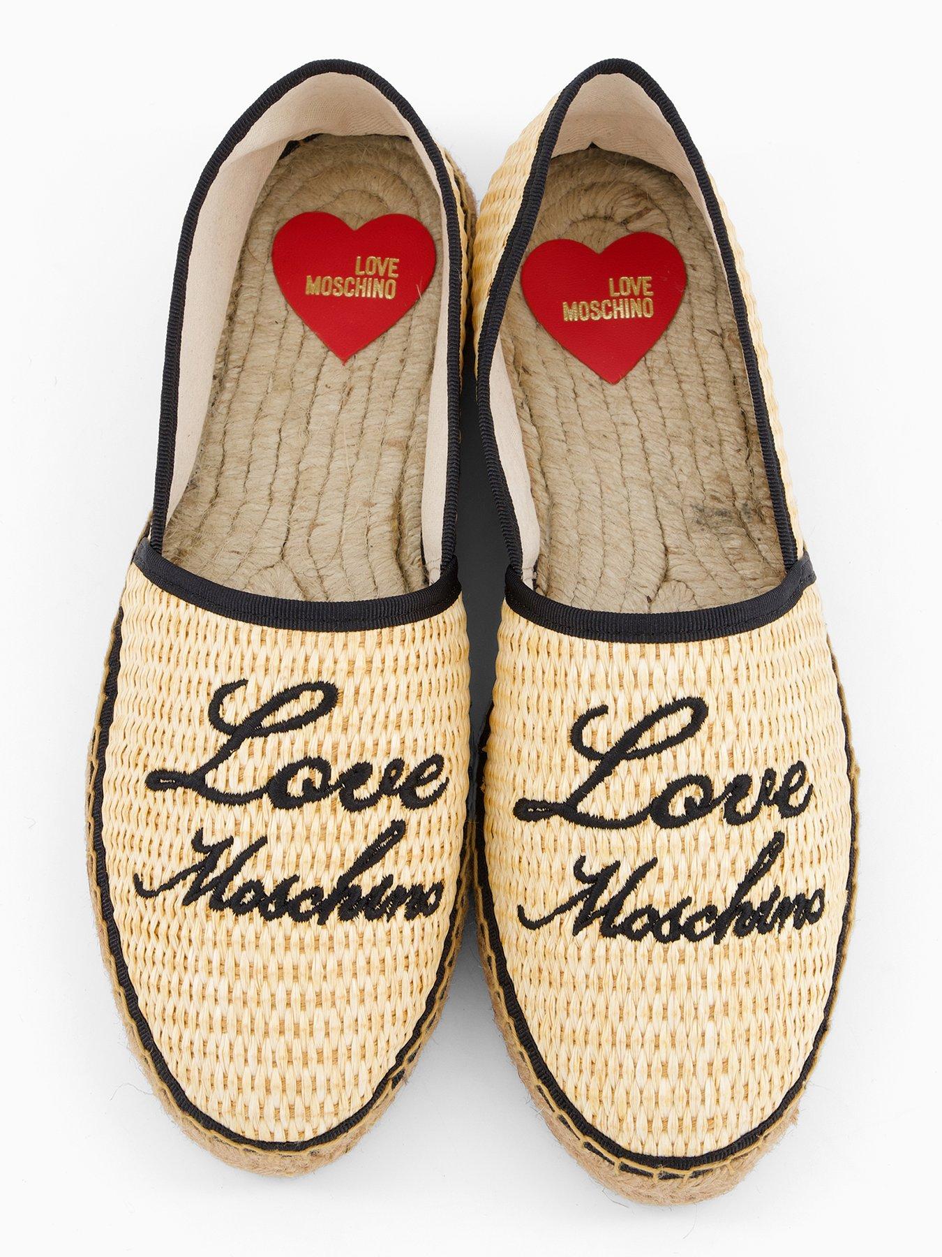 Image 3 of 5 of LOVE MOSCHINO Logo Straw Espadrille - Natural
