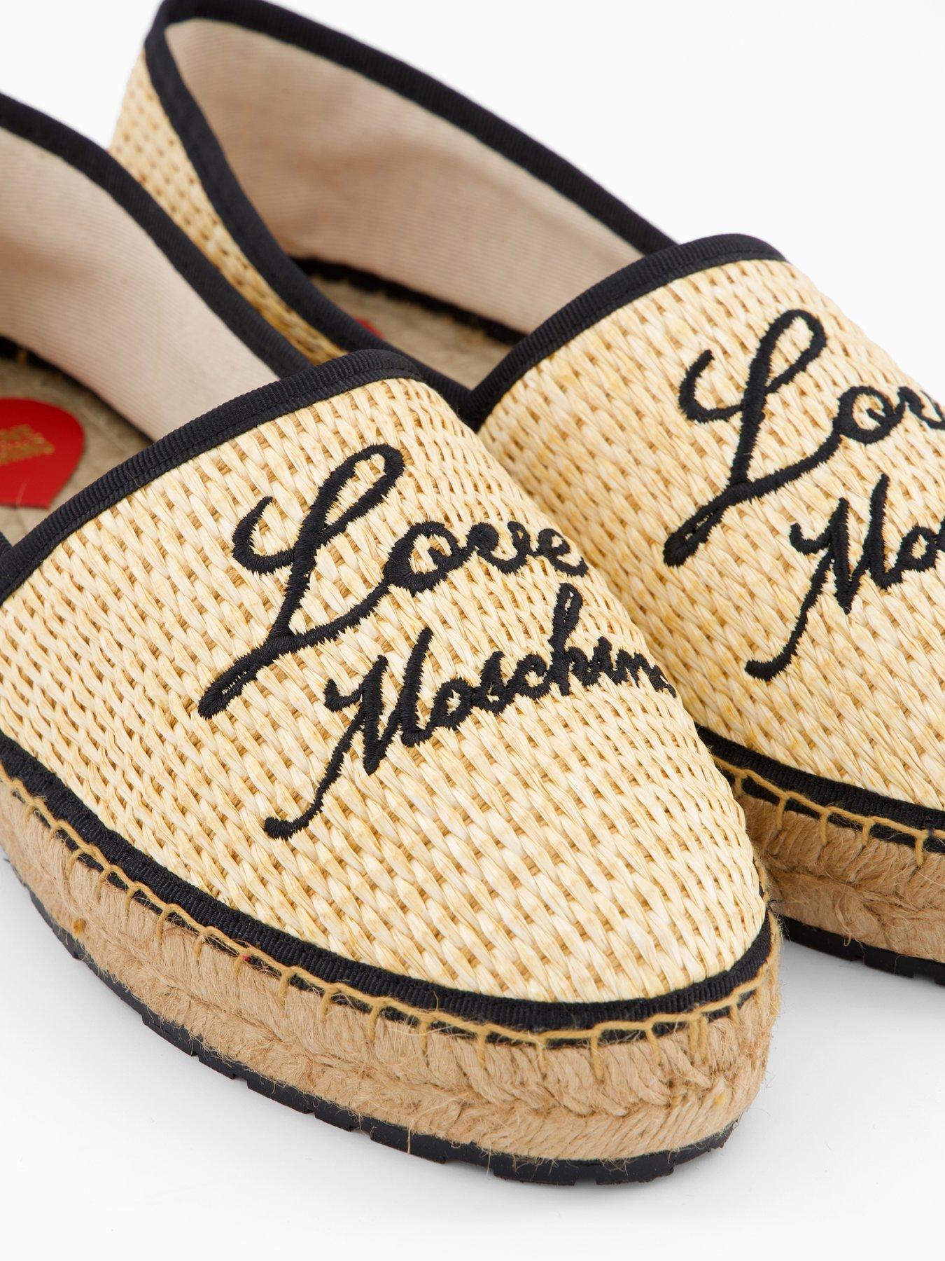 Image 5 of 5 of LOVE MOSCHINO Logo Straw Espadrille - Natural