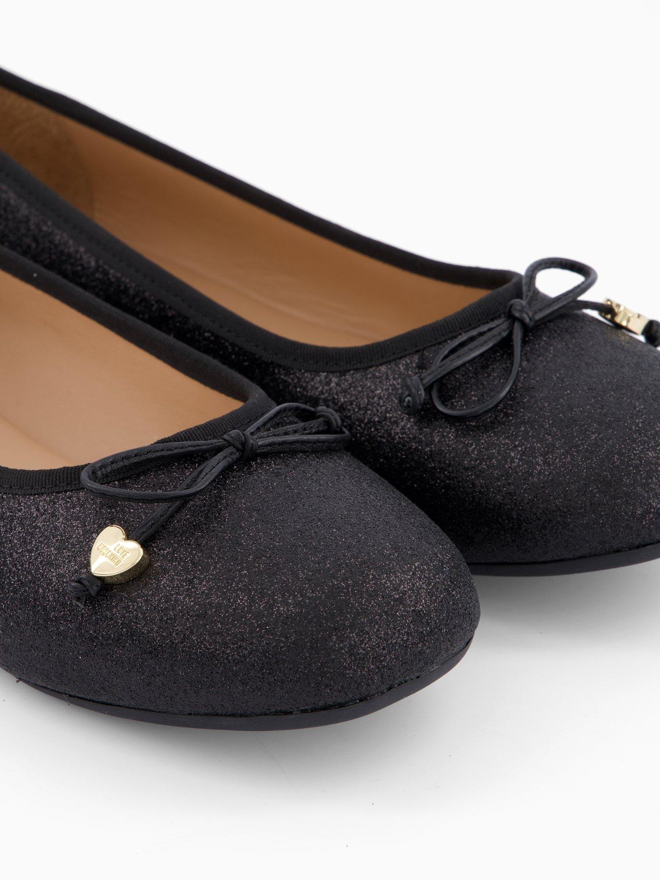 Image 4 of 5 of LOVE MOSCHINO Glitter Ballet Flat - Black
