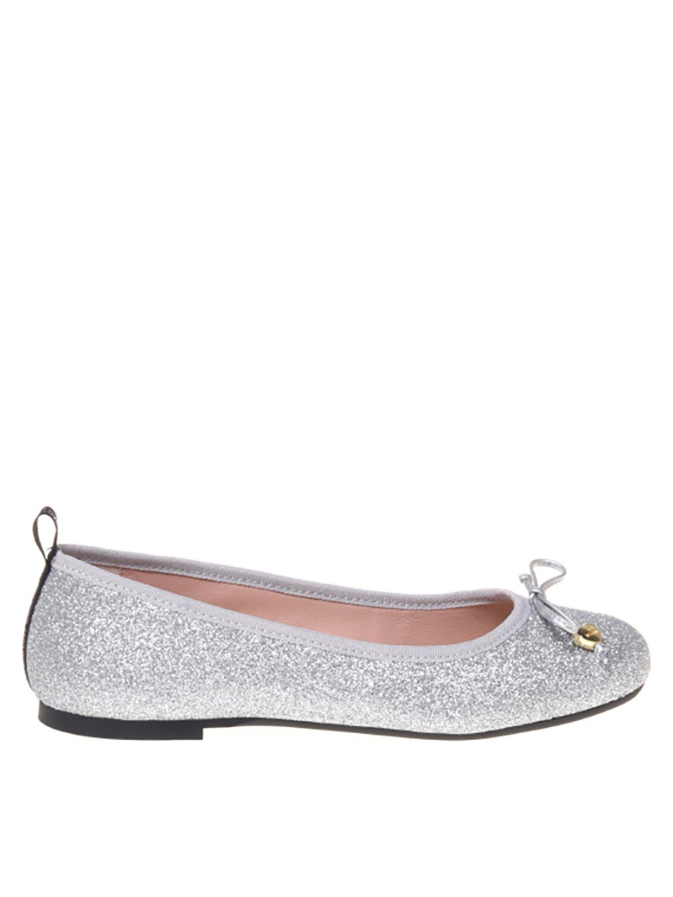 LOVE MOSCHINO Glitter Ballet Flats - Silver