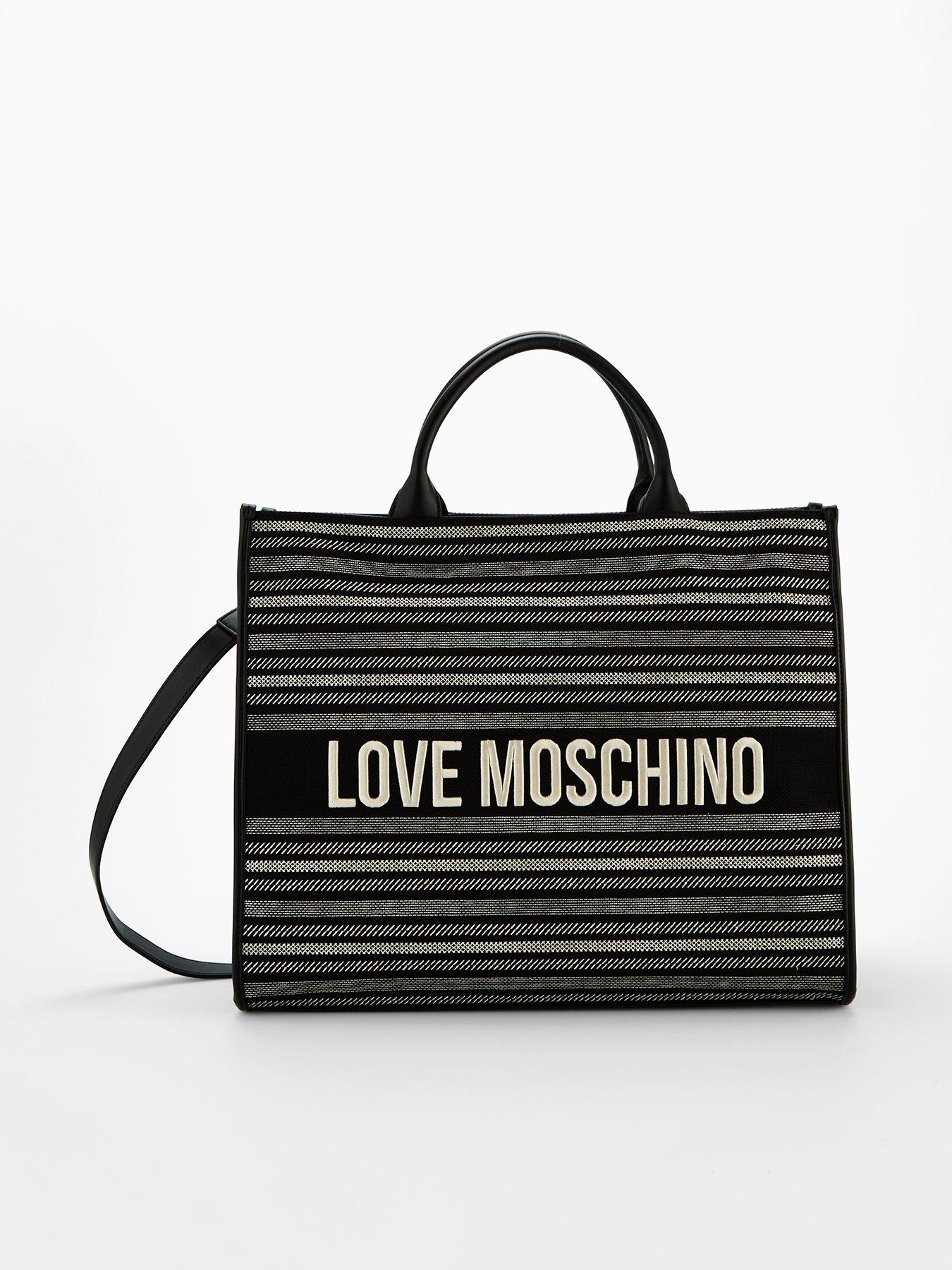 LOVE MOSCHINO Woven Logo Tote Bag - Black