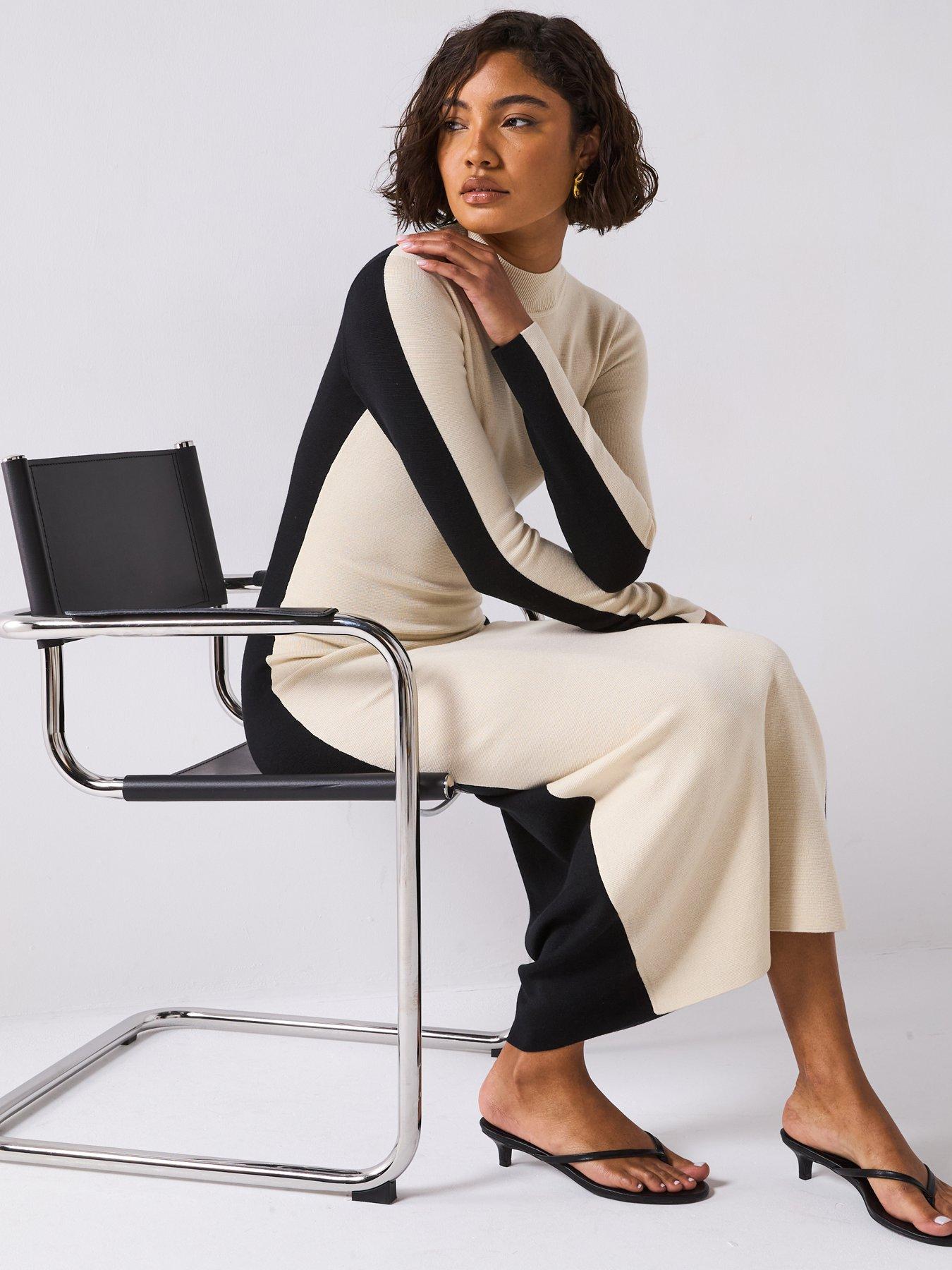 Image 5 of 6 of JOSEPH Bicolour Knit Maxi Dress - Cream