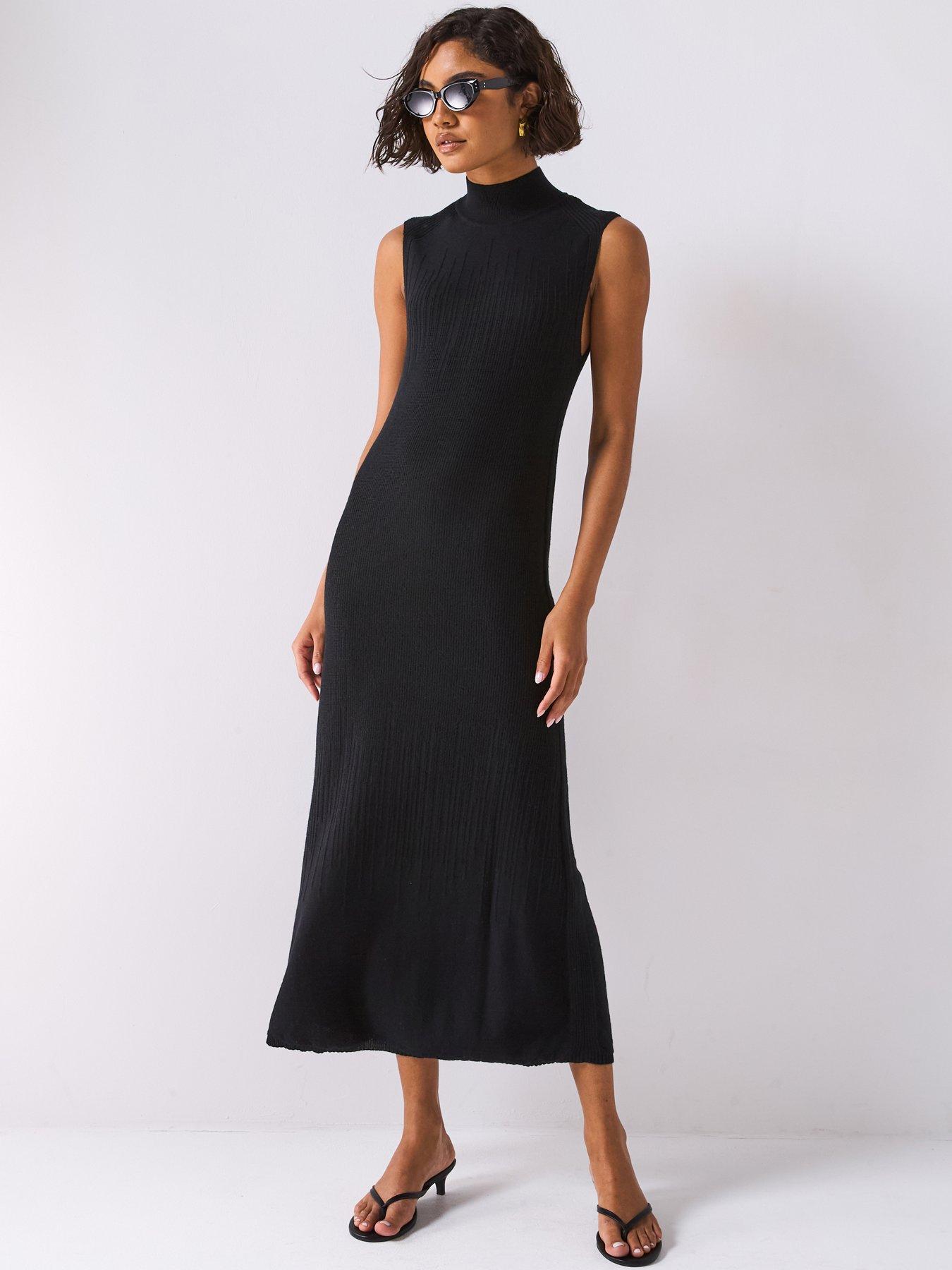 joseph-gradient-stich-dress-black