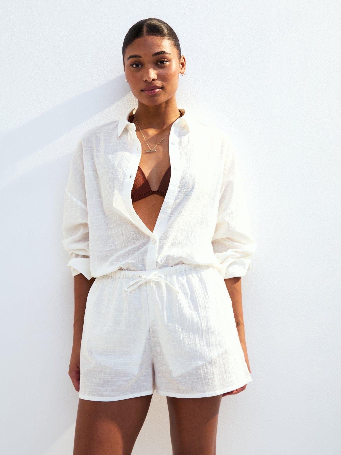 new-look-white-drawstring-waist-slubbed-shortsfront