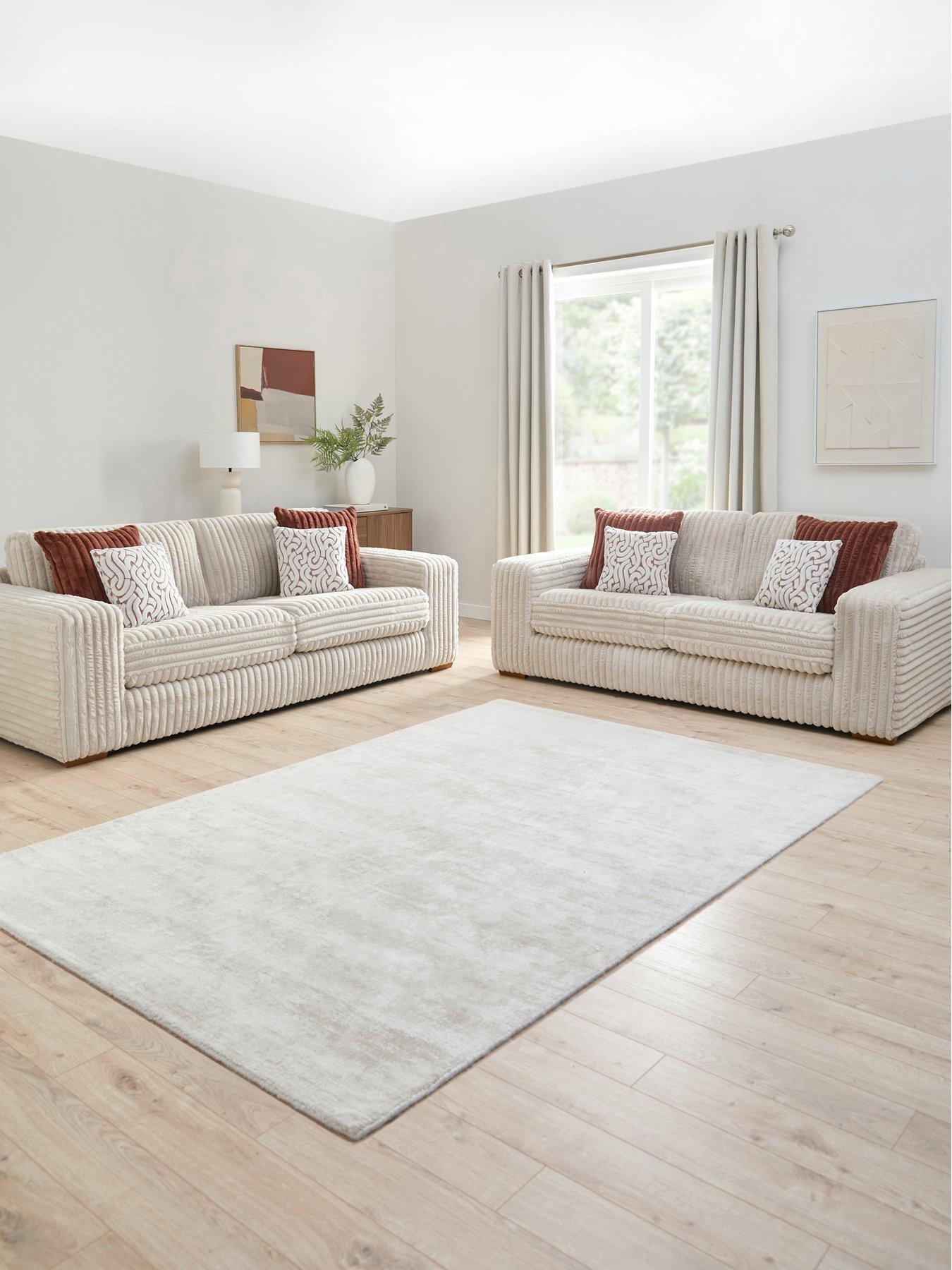 The Very Collection Cosy Faux Fur 3 + 2 Seater Fabric Sofa Set (Buy  &  SAVE!) - Made to order in the UK