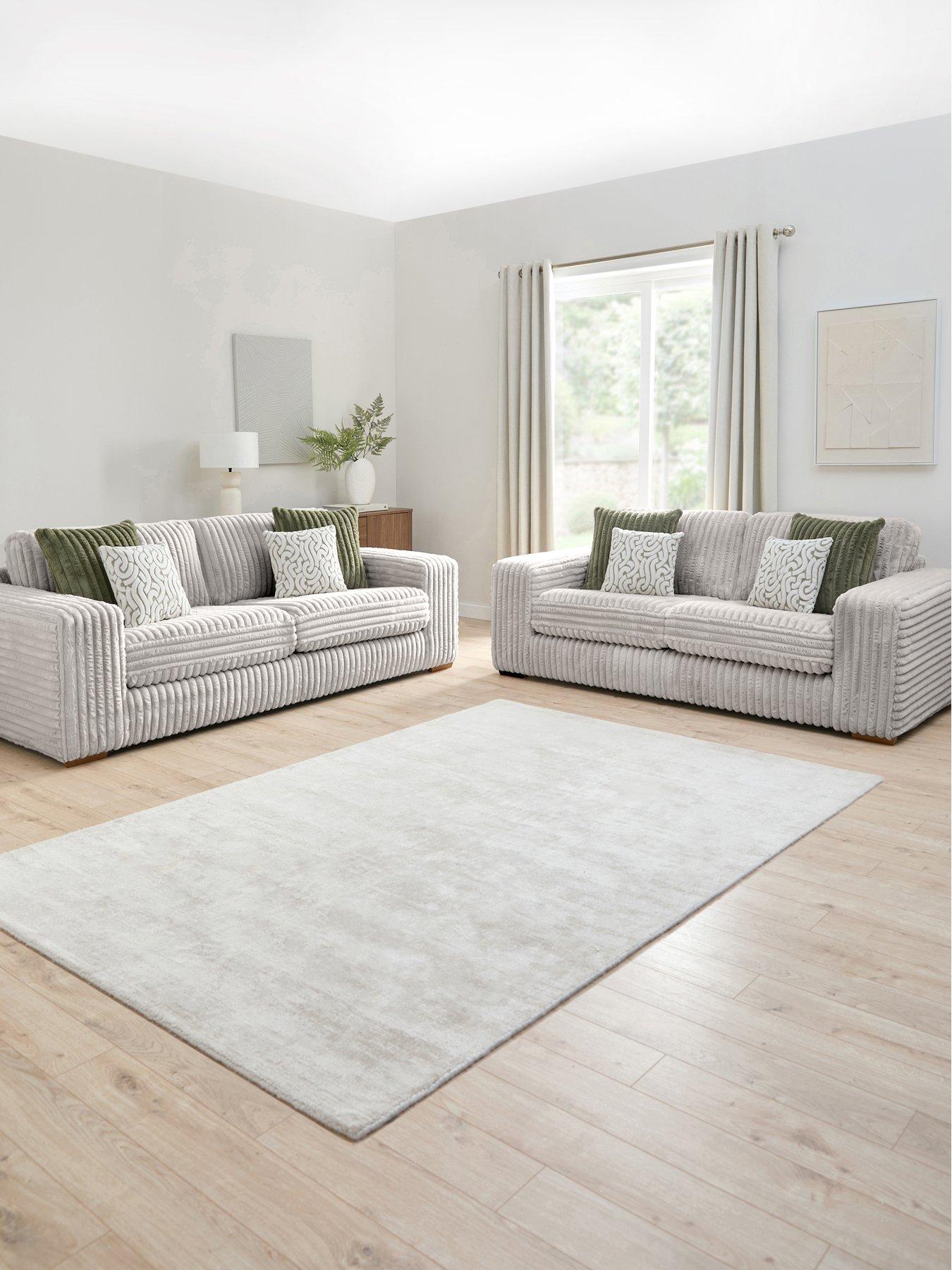 Very Home Cosy Faux Fur 3 + 2 Seater Fabric Sofa Set (Buy  &  SAVE!) - Made to order in the UK