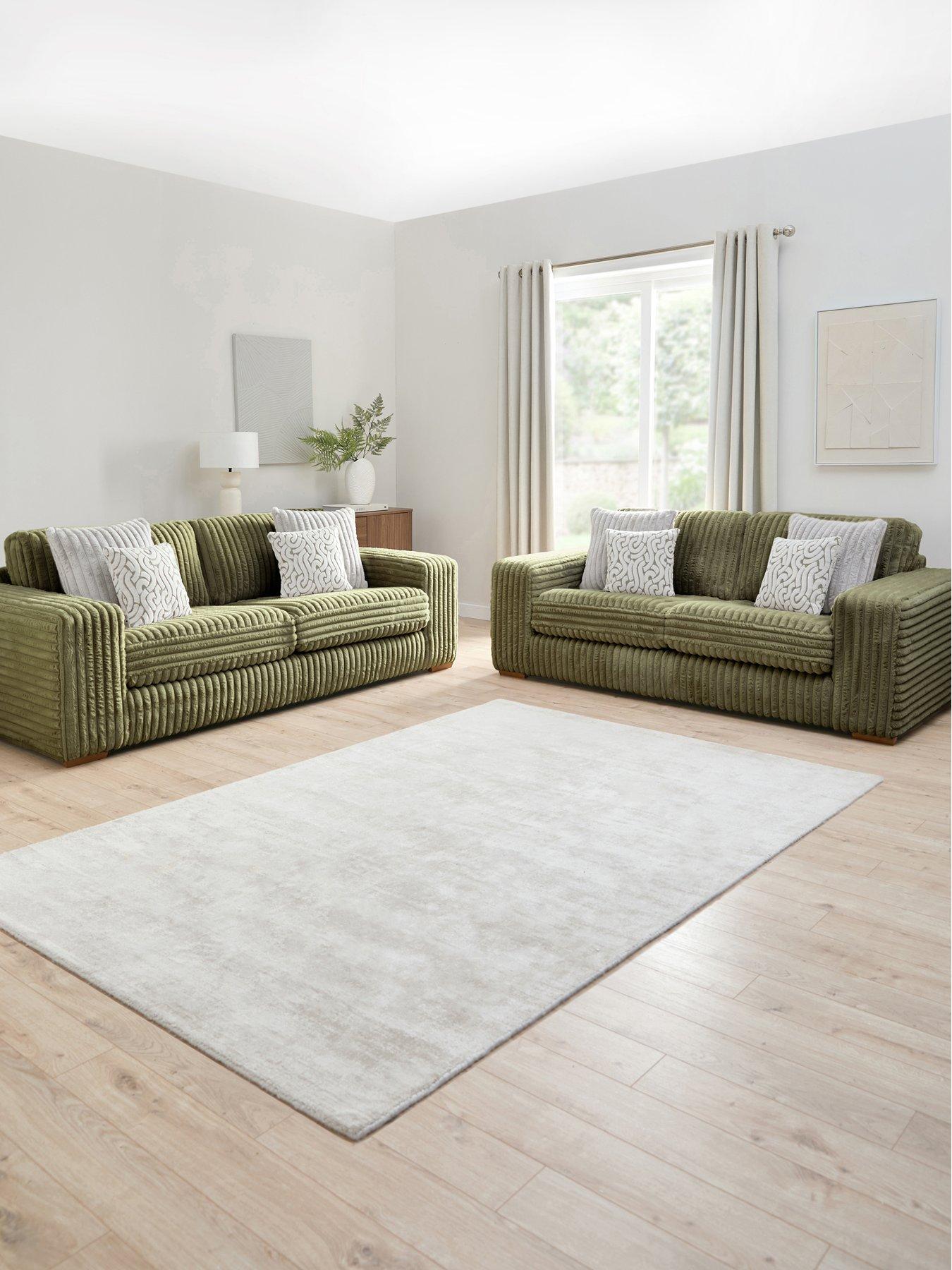 The Very Collection Cosy Faux Fur 3 + 2 Seater Fabric Sofa Set (Buy  &  SAVE!) - Made to order in the UK