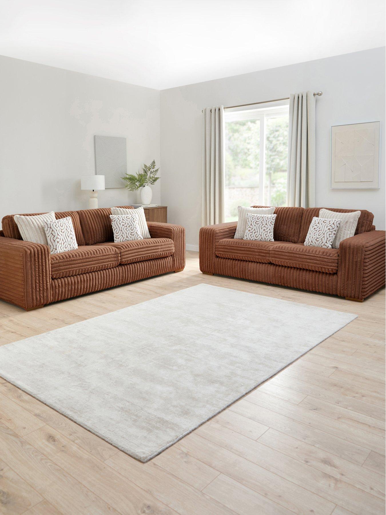 The Very Collection Cosy Faux Fur 3 + 2 Seater Fabric Sofa Set (Buy  &  SAVE!) - Made to order in the UK